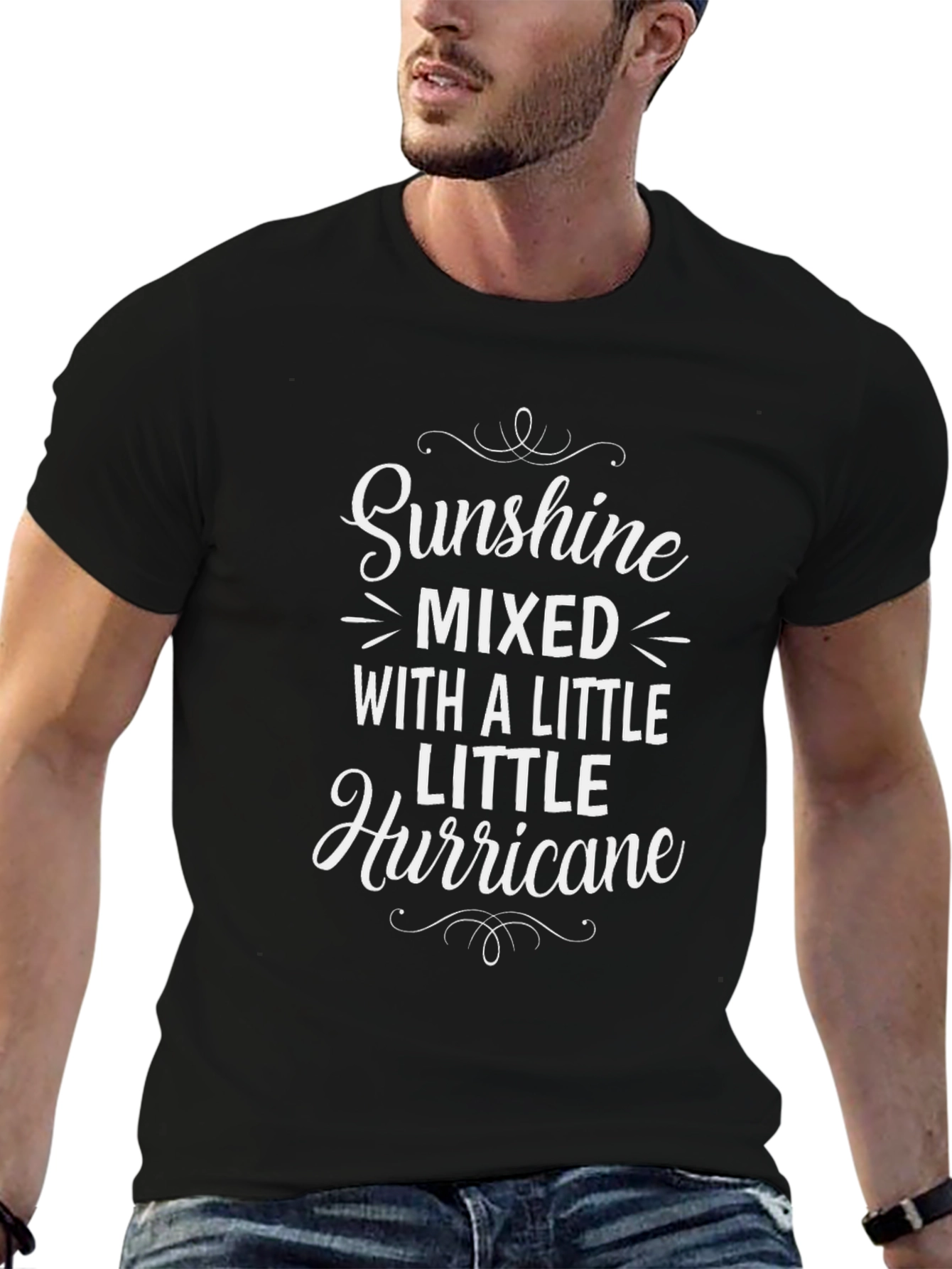 Sunshine Mixed With A Little Hurricane Black T-Shirt