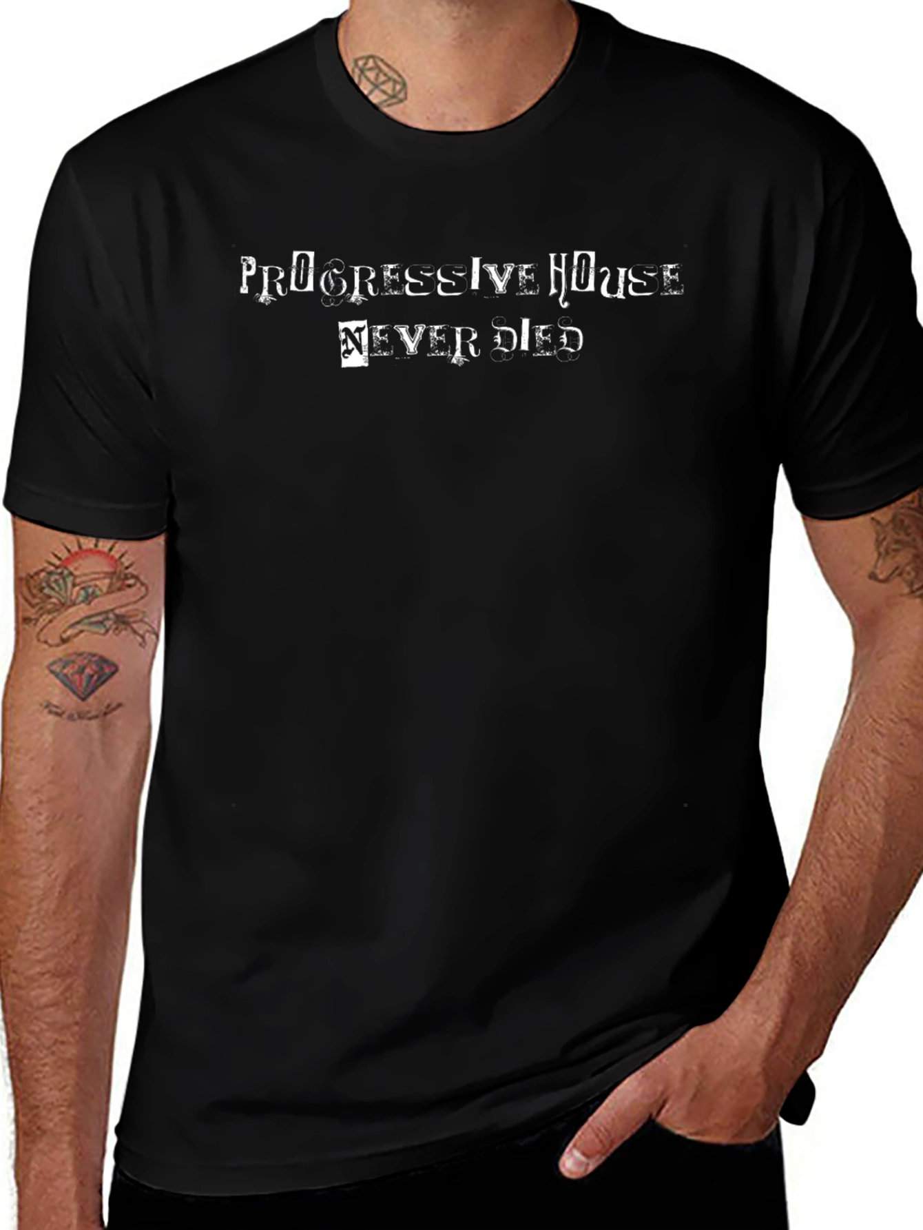 Progressive House Never Died Black T-Shirt