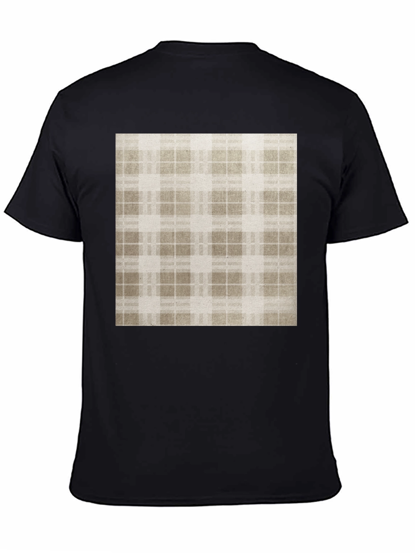 Stylish Plaid Print Black T-Shirt