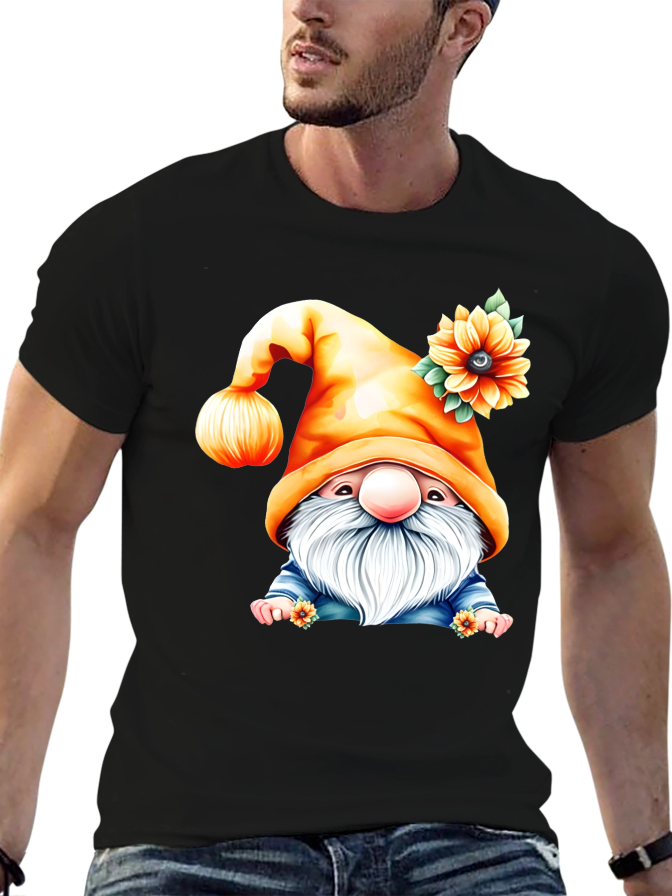 Sunflower Gnome Graphic T-Shirt