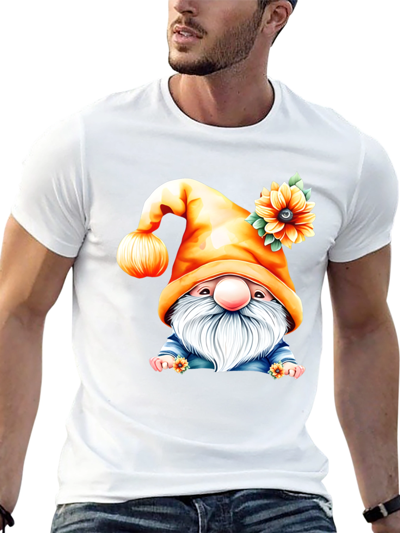 Sunflower Gnome Graphic T-Shirt