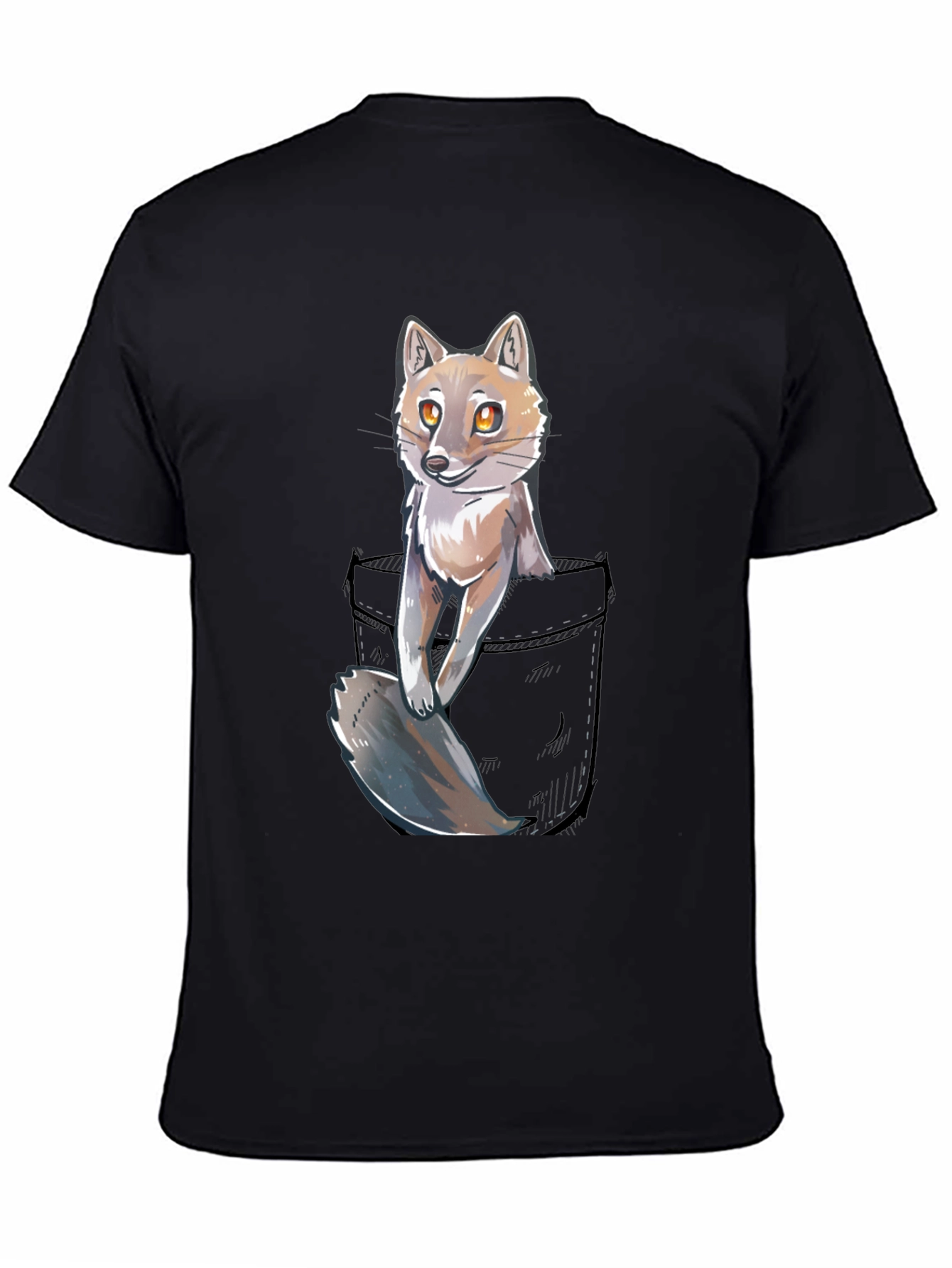 Fox in Pocket Graphic T-Shirt - Unisex