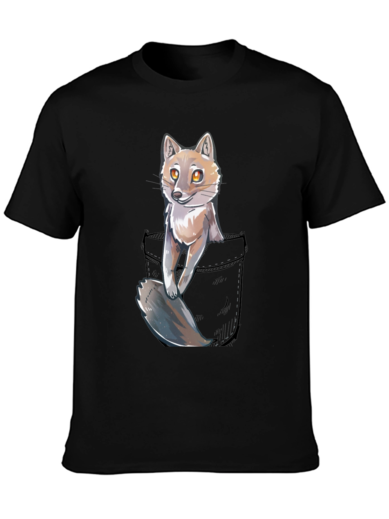 Fox in Pocket Graphic T-Shirt - Unisex