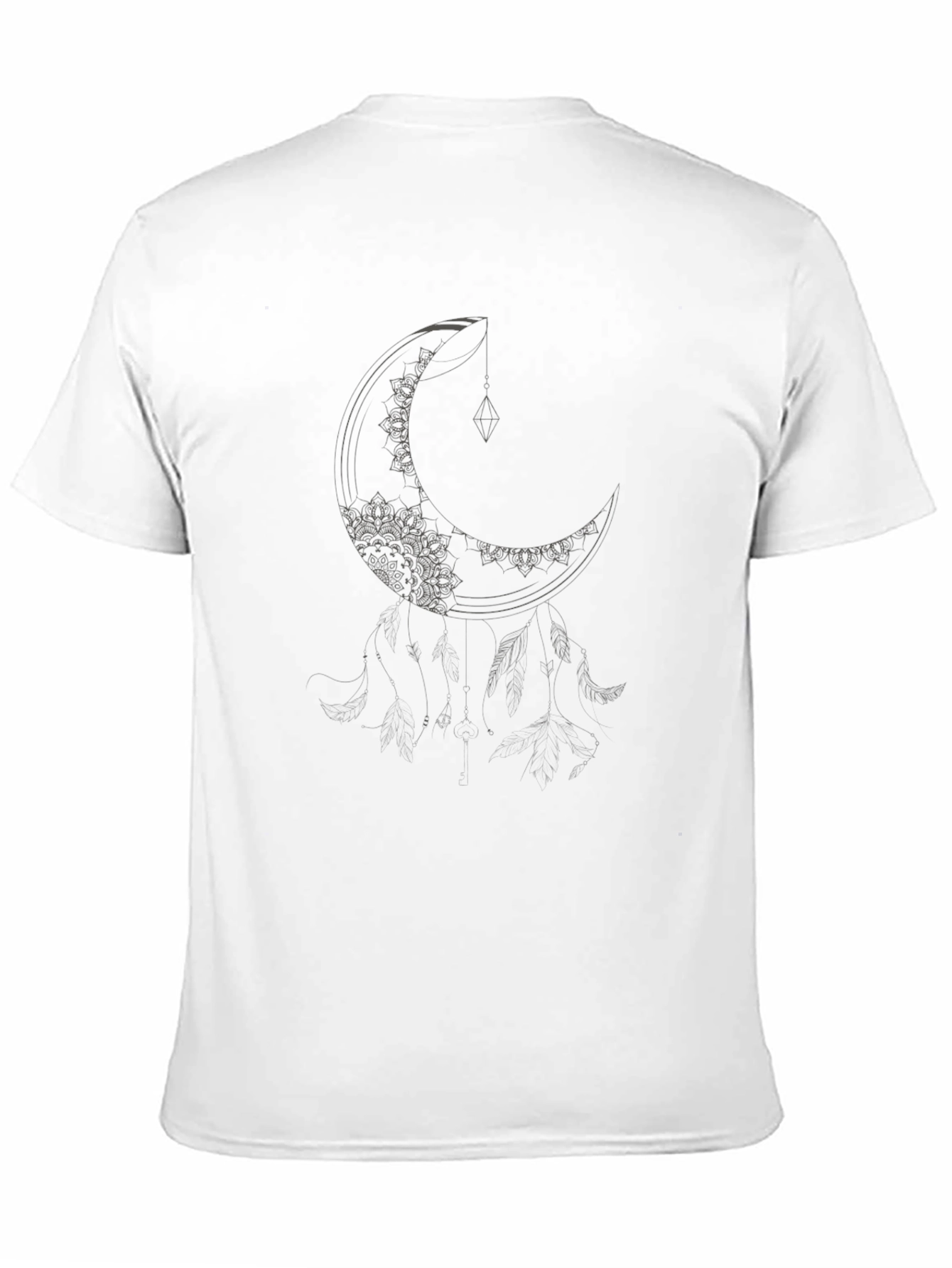 Crescent Moon Graphic Tee - Black Casual T-Shirt