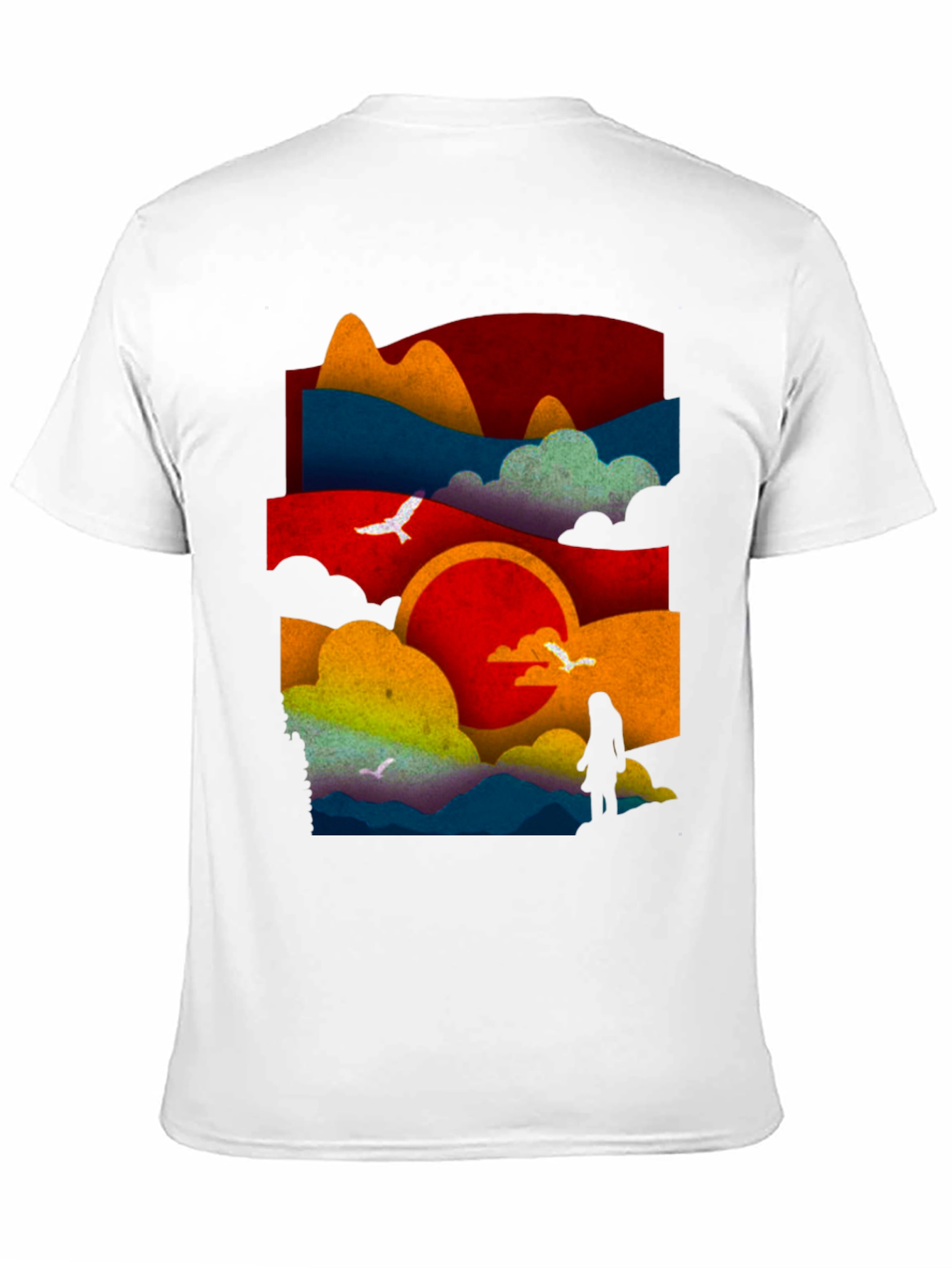 Abstract Landscape Graphic Tee - Black Cotton