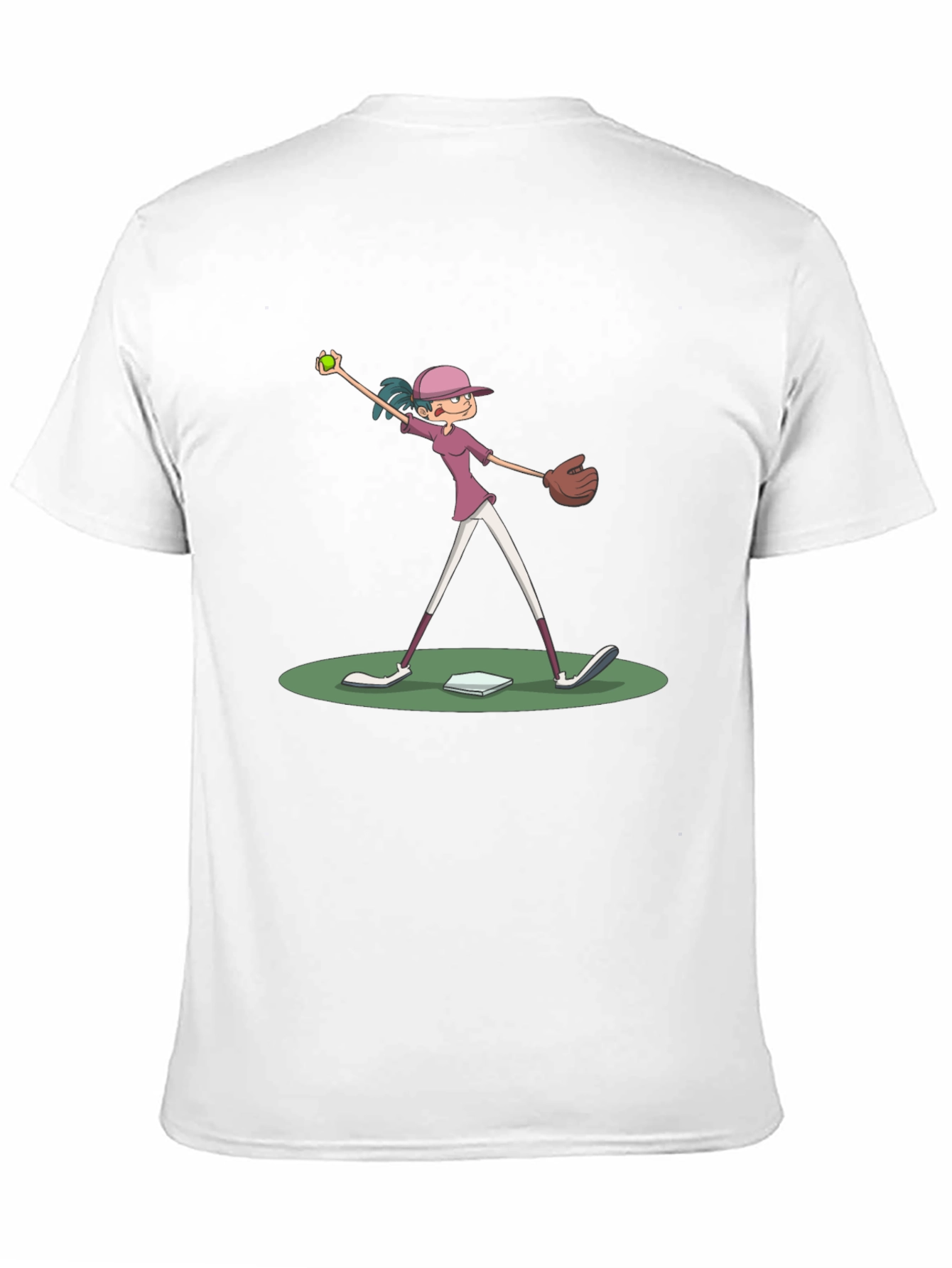 Cartoon Baseball Girl T-Shirt