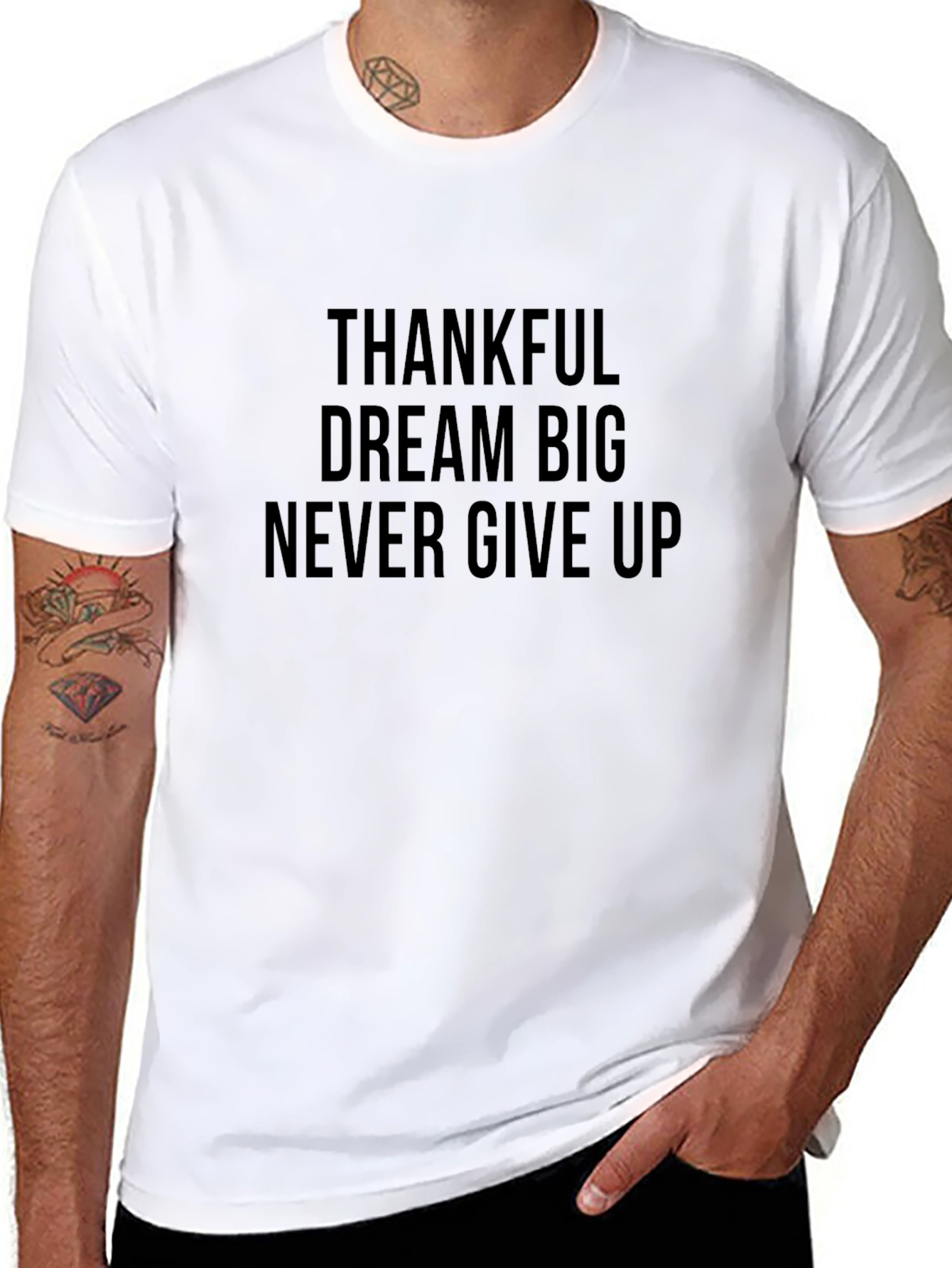 Thankful Dream Big Never Give Up Graphic Tee
