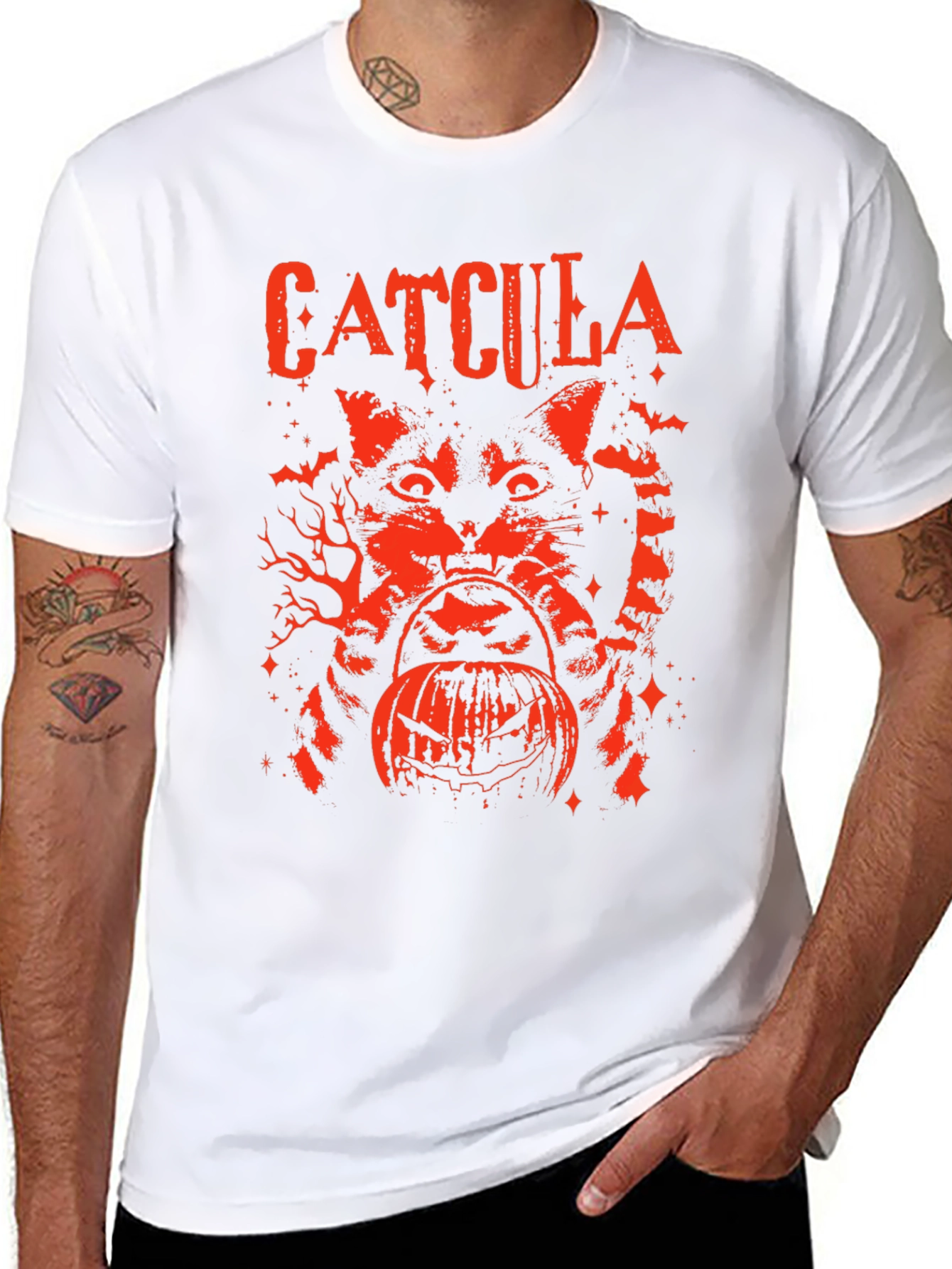 Catcula Halloween T-Shirt - Black