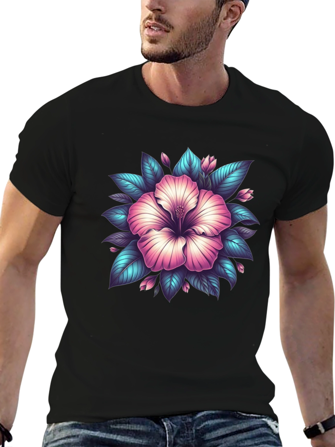 Hibiscus Flower Graphic T-Shirt