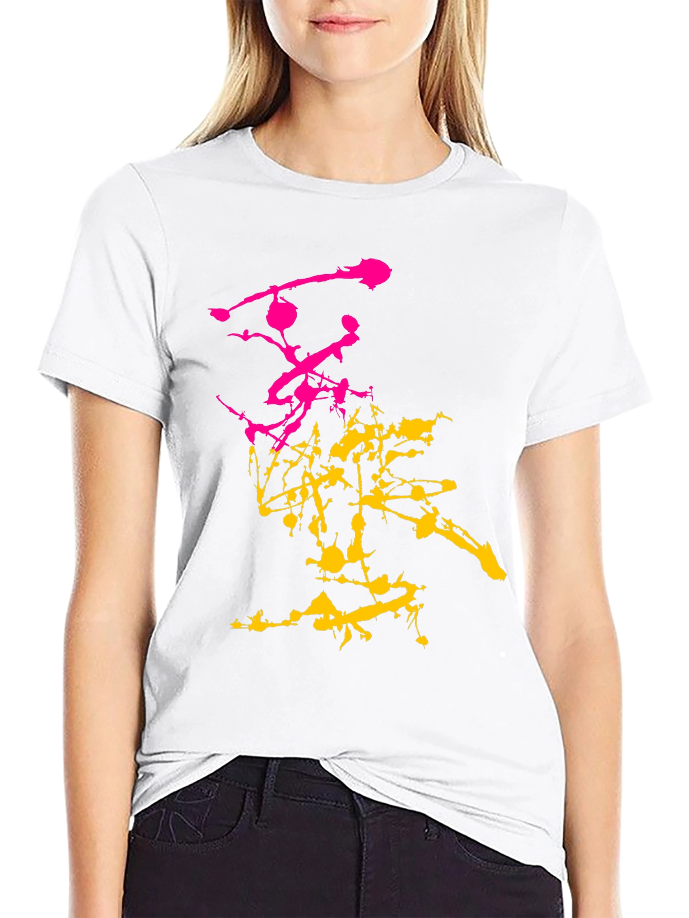 Abstract Splatter Graphic Mens Black T-Shirt