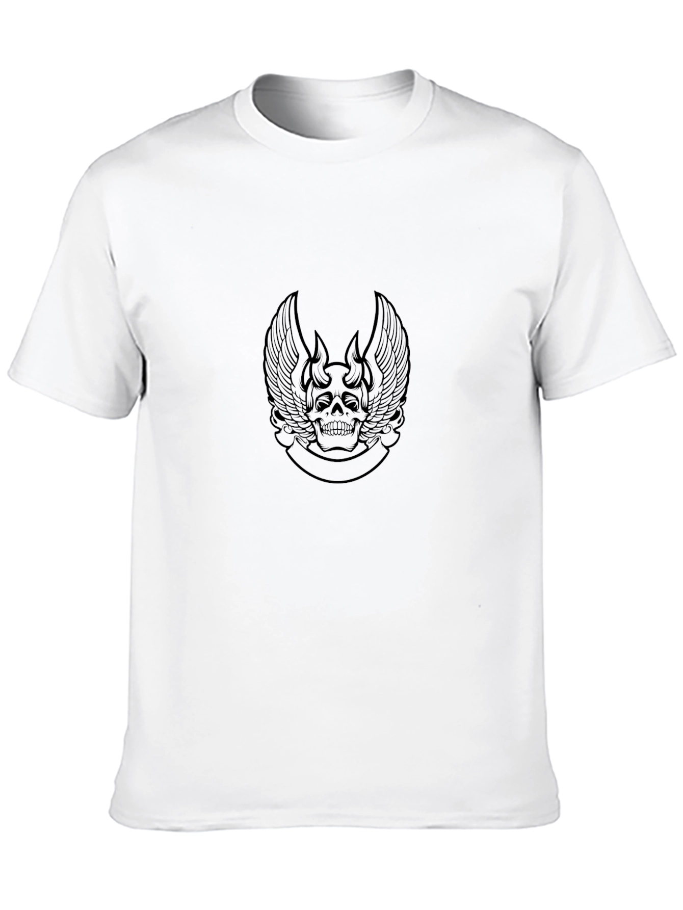 Black Skull Wings Graphic Tee