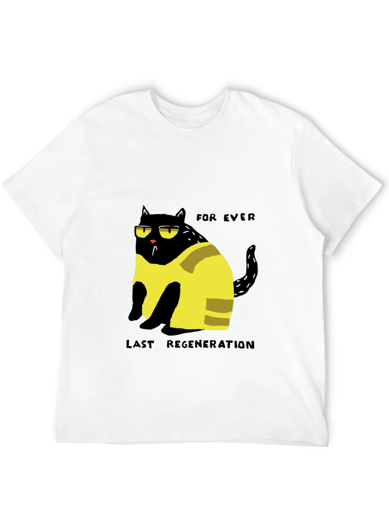 Funny Cat Forever Last Regeneration Black T-Shirt