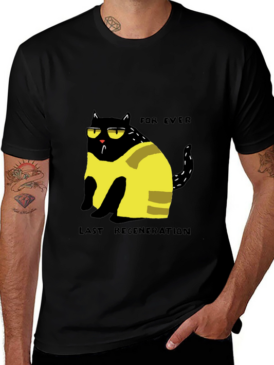 Funny Cat Forever Last Regeneration Black T-Shirt