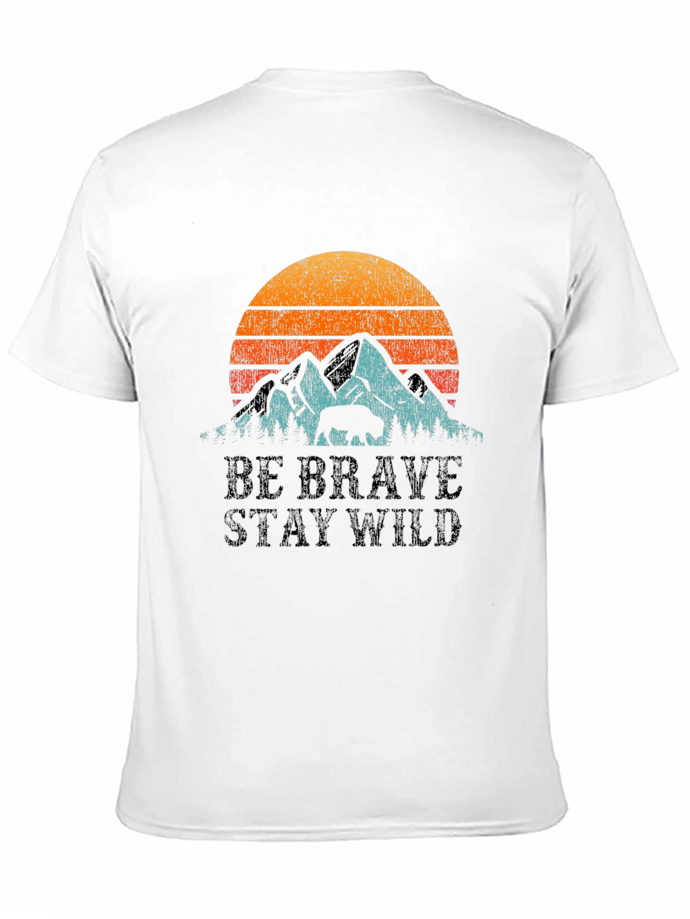 Be Brave Stay Wild Graphic Tee - Mountain Sunset