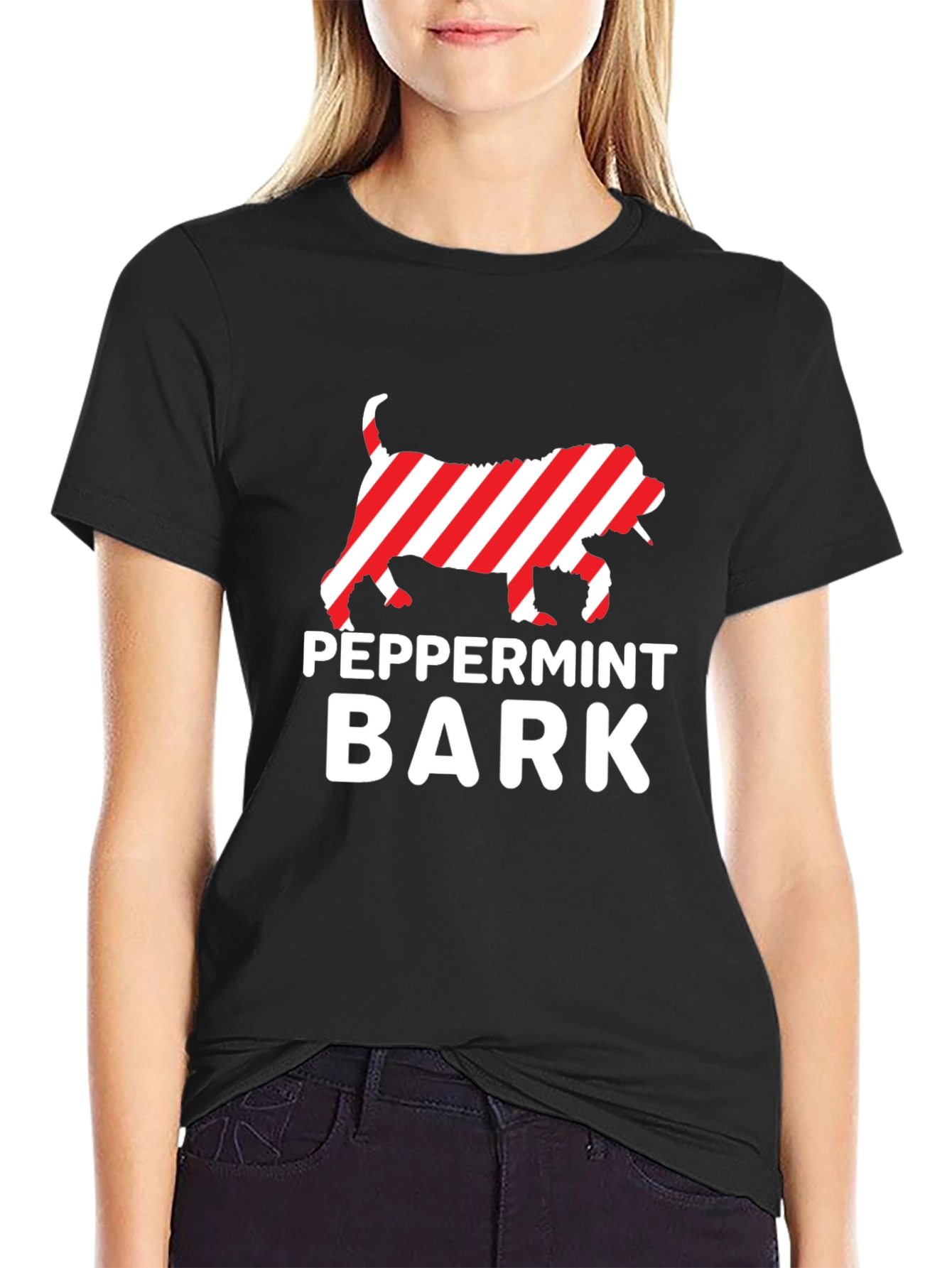 Peppermint Bark Dog Graphic Tee - Holiday Fun