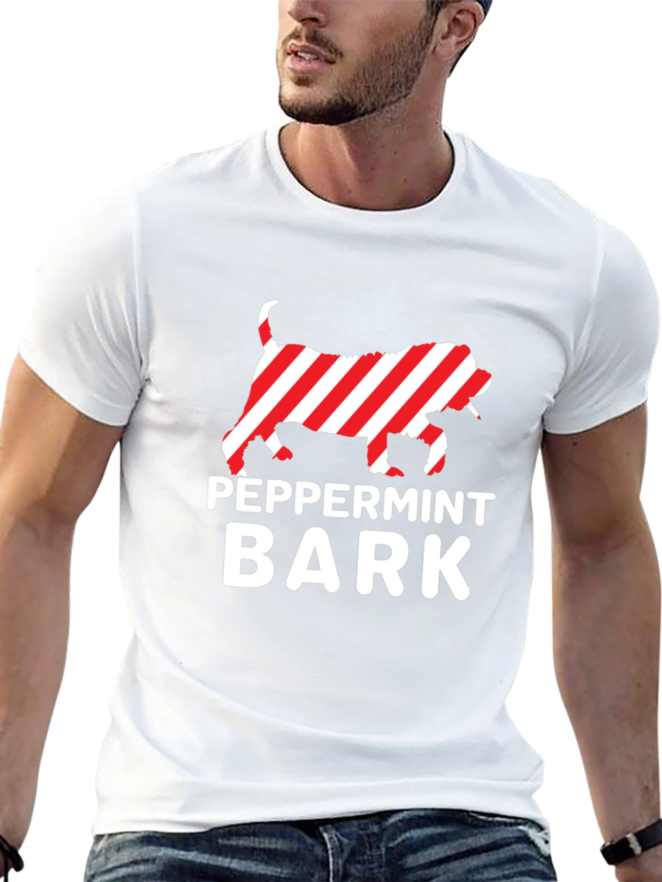 Peppermint Bark Dog Graphic Tee - Holiday Fun