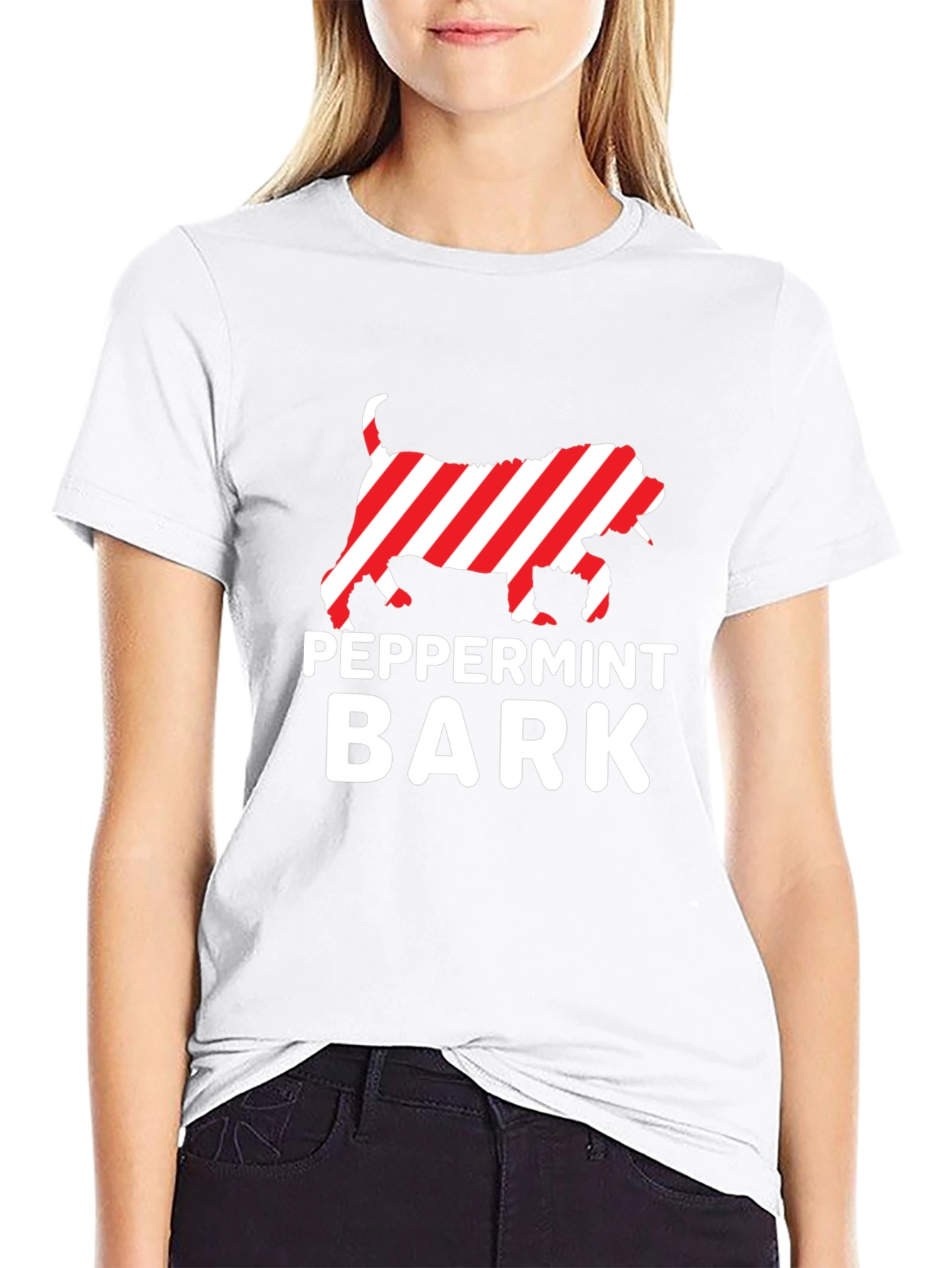 Peppermint Bark Dog Graphic Tee - Holiday Fun