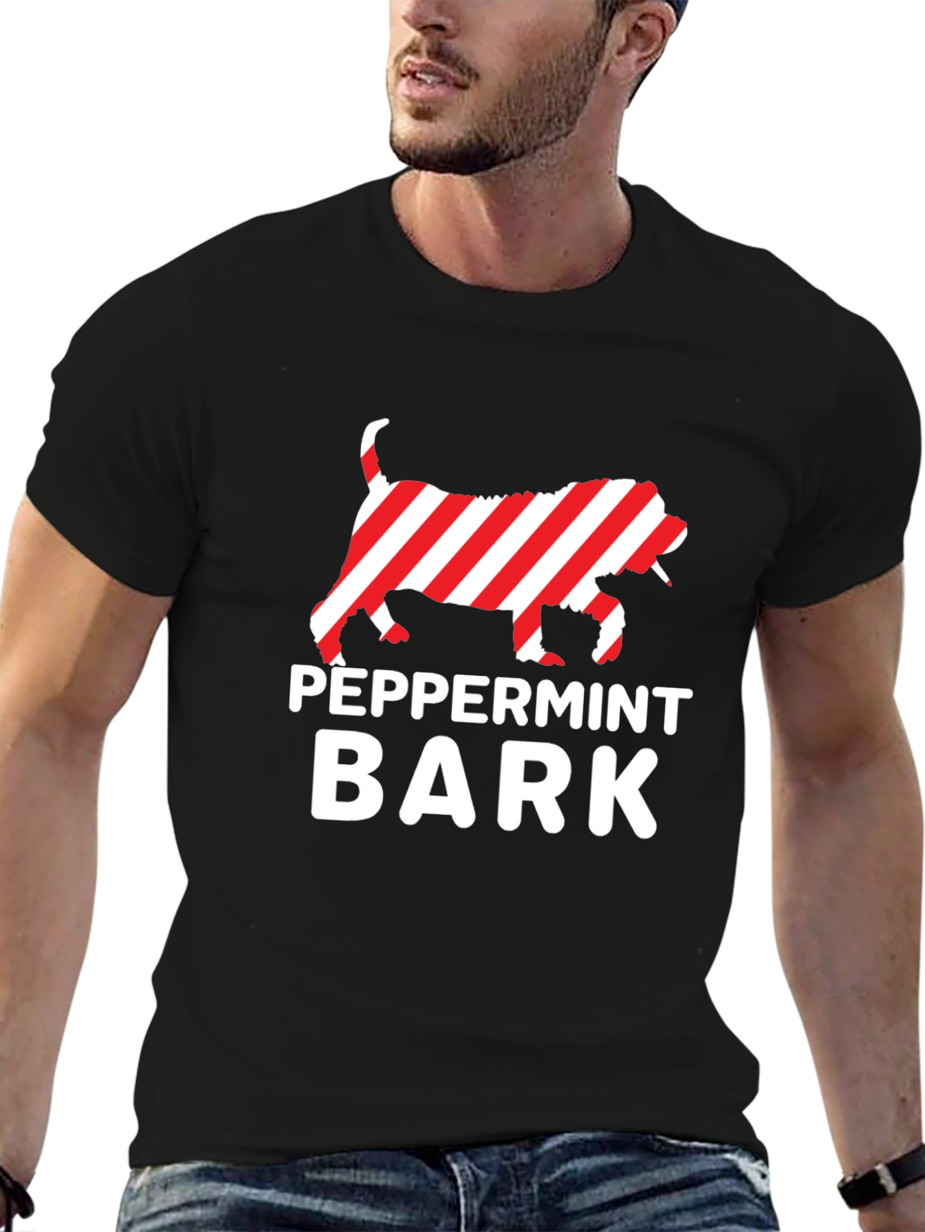 Peppermint Bark Dog Graphic Tee - Holiday Fun