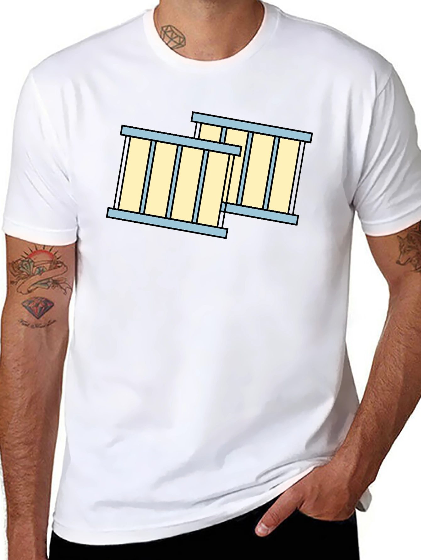 Jail Cell Bars Graphic T-Shirt - Black