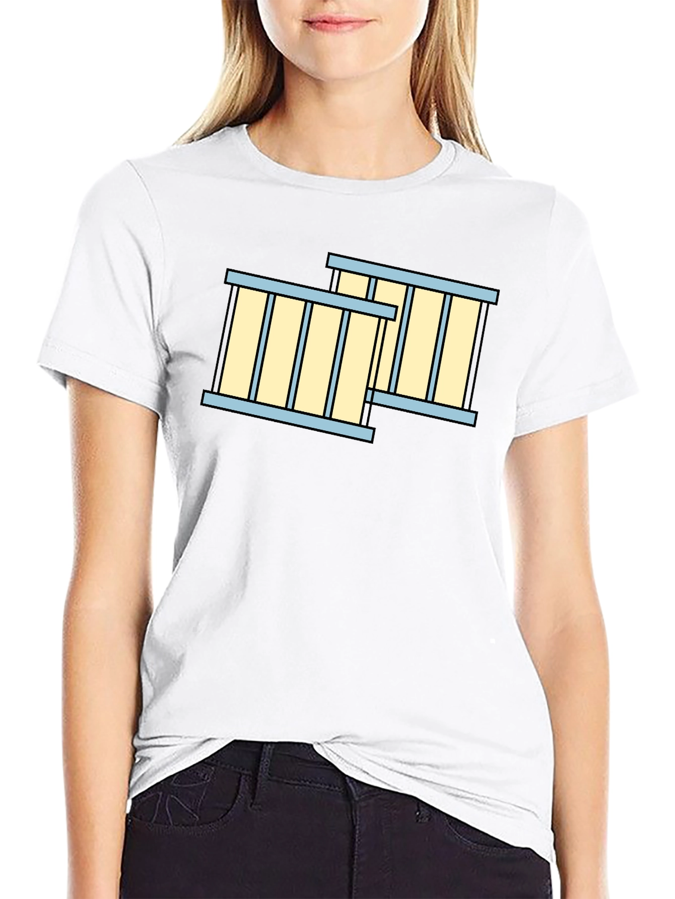 Jail Cell Bars Graphic T-Shirt - Black