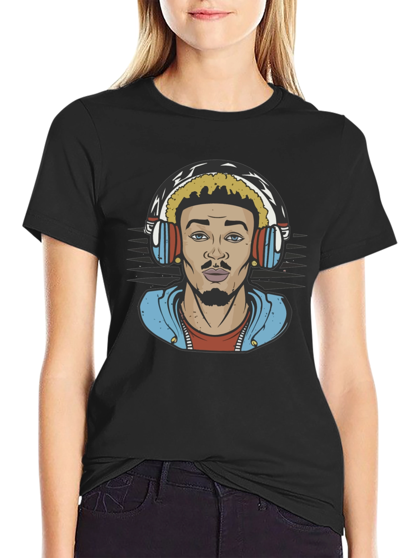 Cool Graphic T-Shirt with Man Wearing Headphones