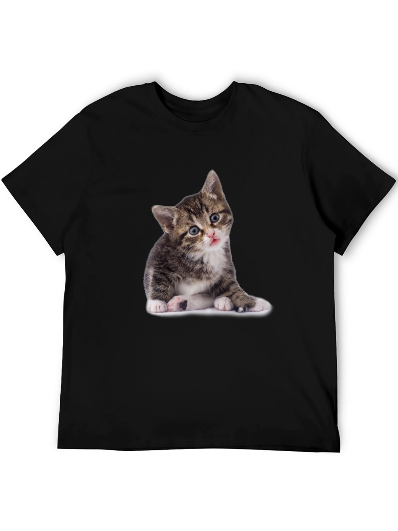 Cute Kitten Graphic Tee - Unisex Black T-Shirt