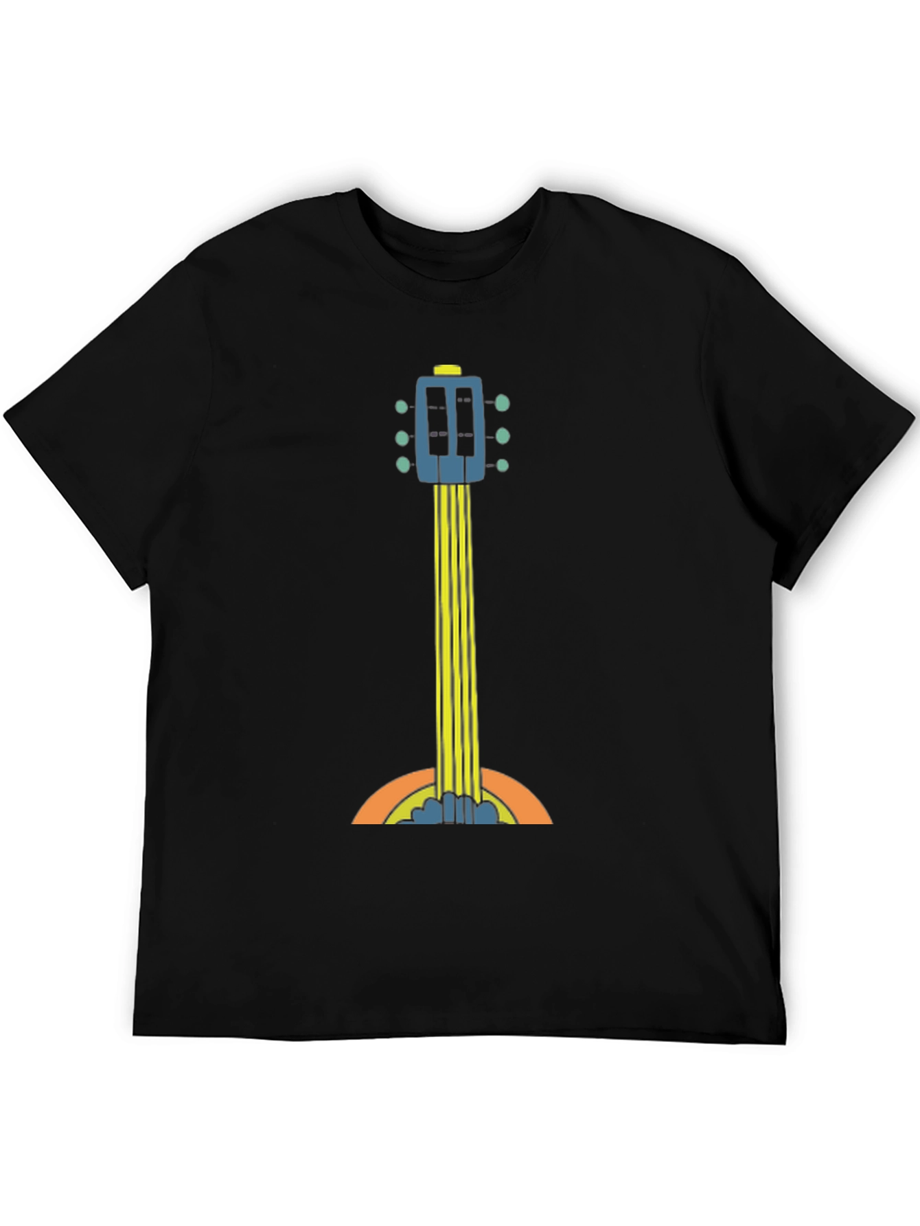 Retro Guitar Graphic Tee - Black