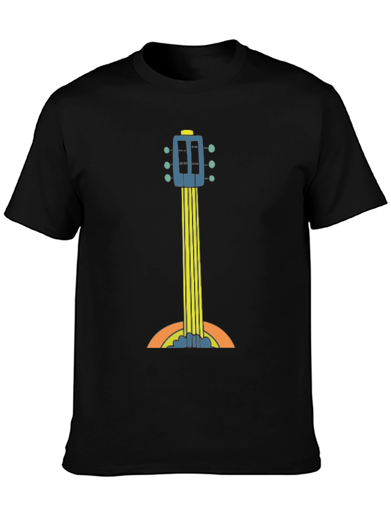 Retro Guitar Graphic Tee - Black