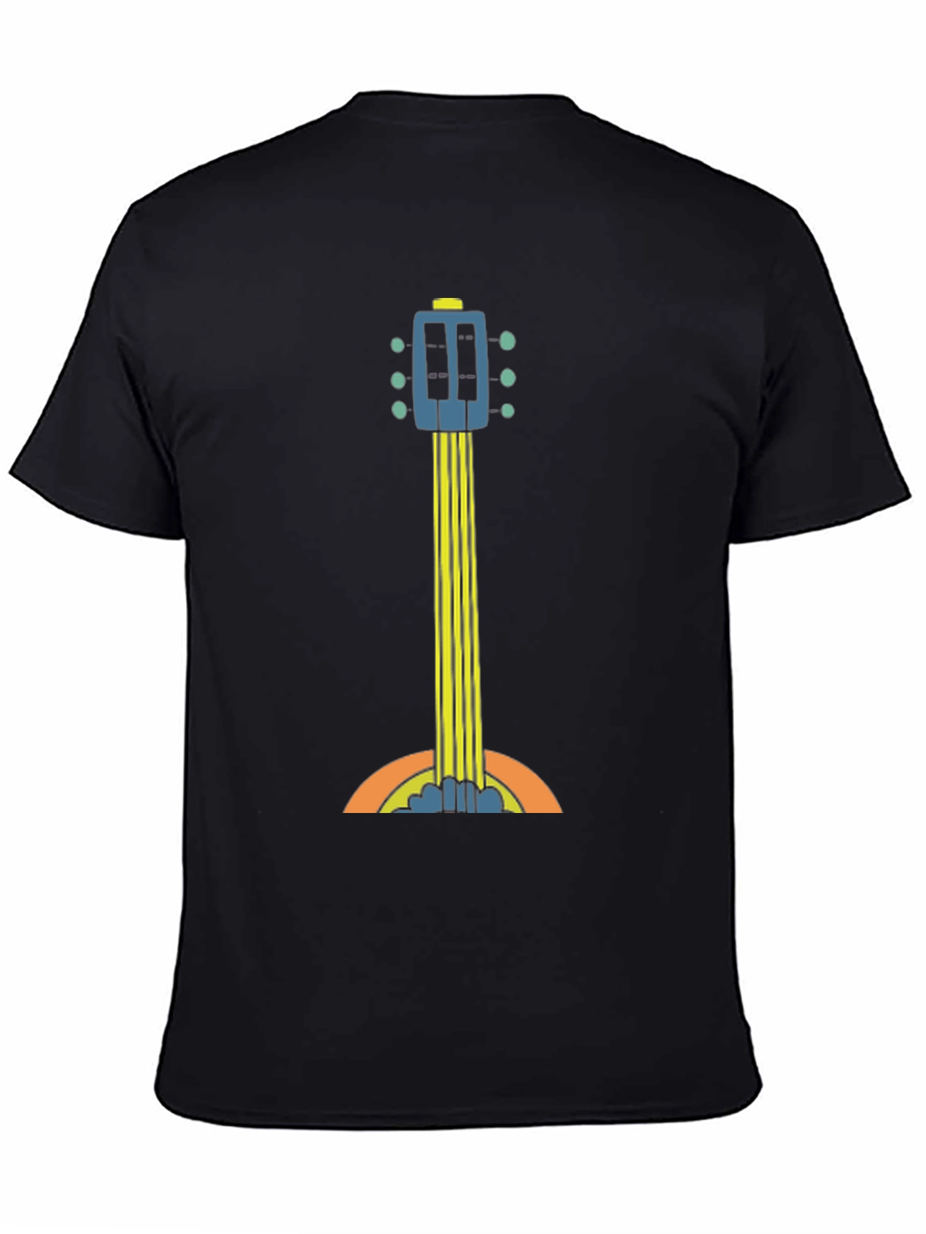 Retro Guitar Graphic Tee - Black