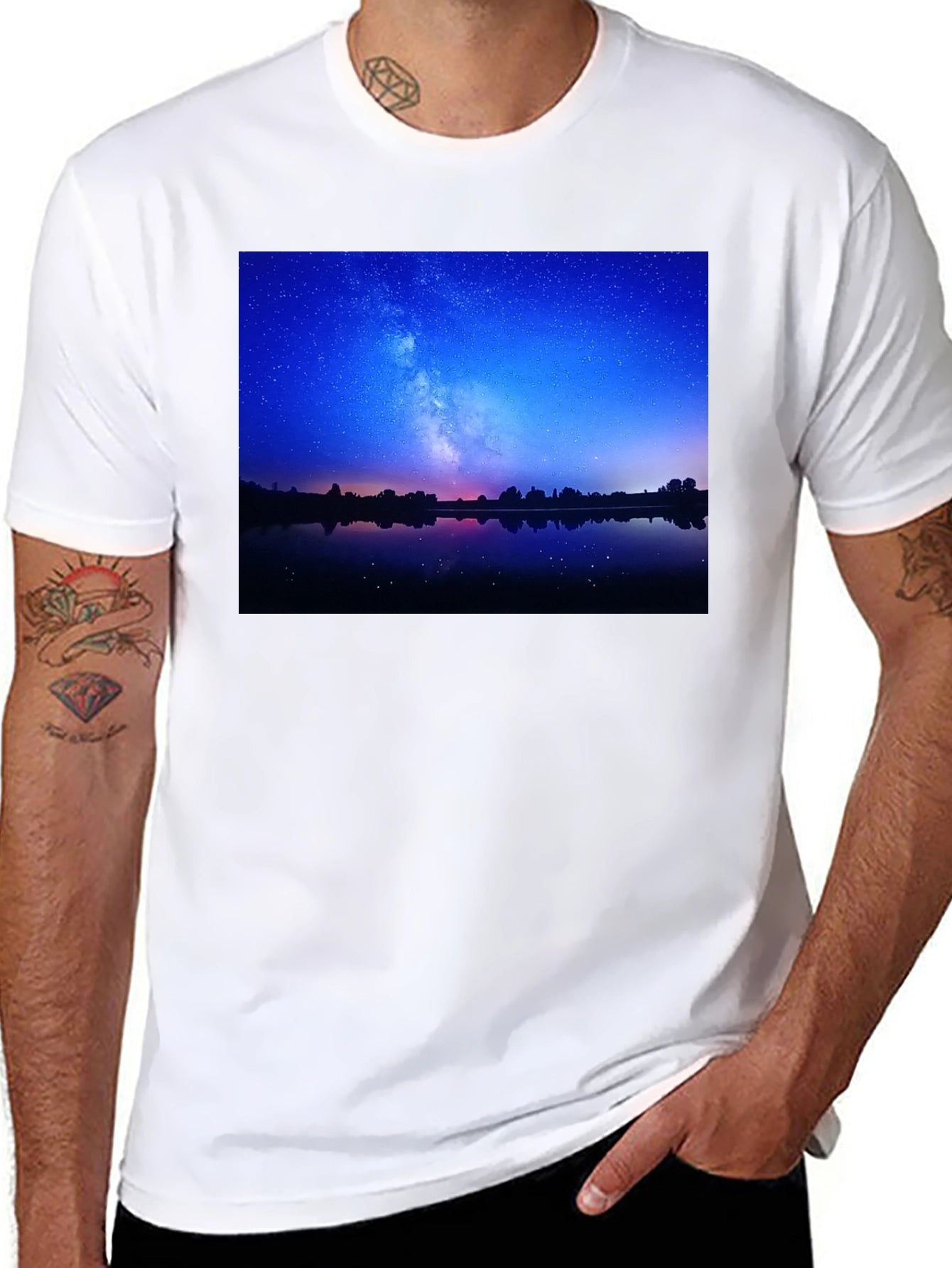 Night Sky Reflection Graphic T-Shirt