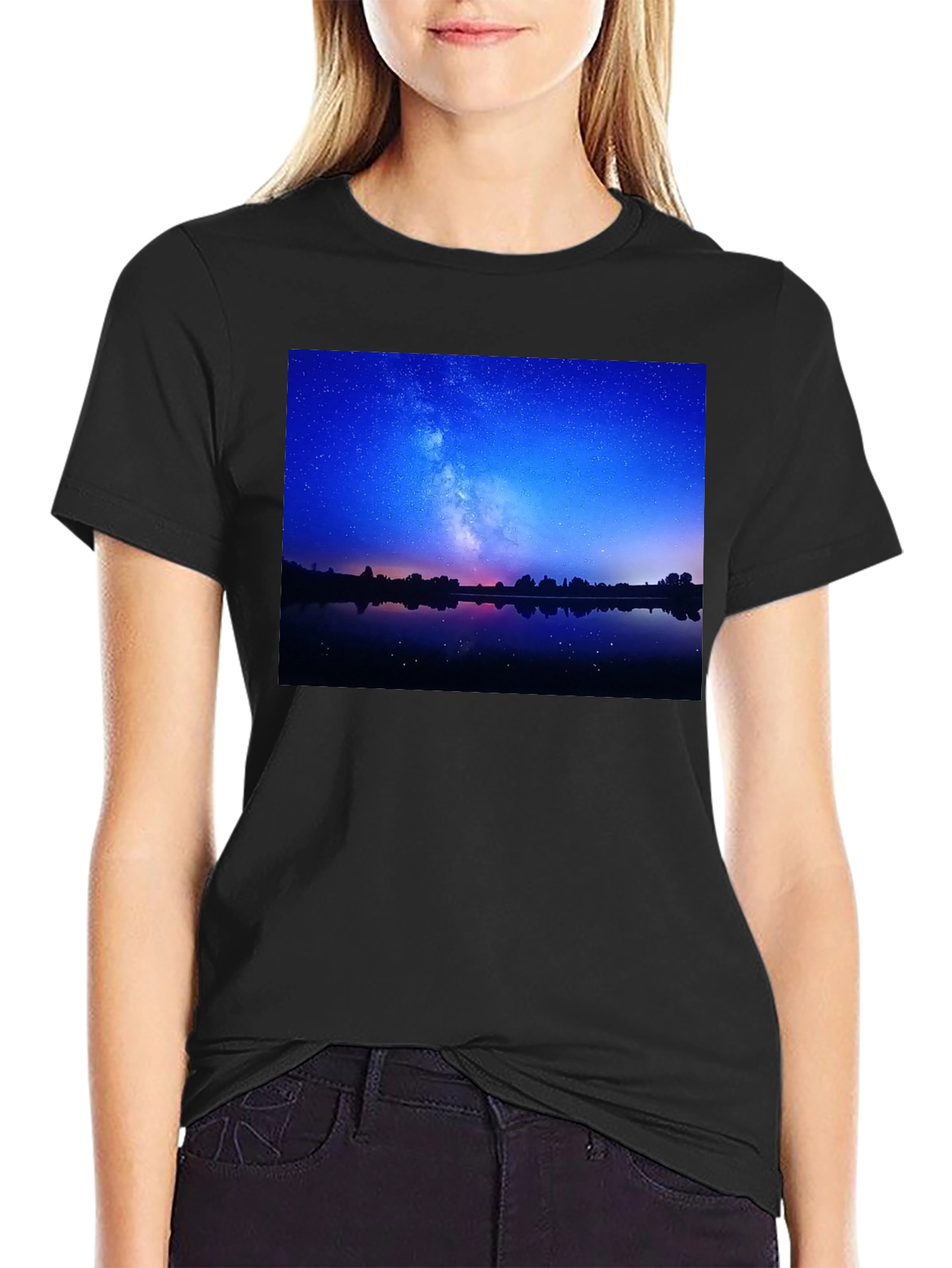 Night Sky Reflection Graphic T-Shirt