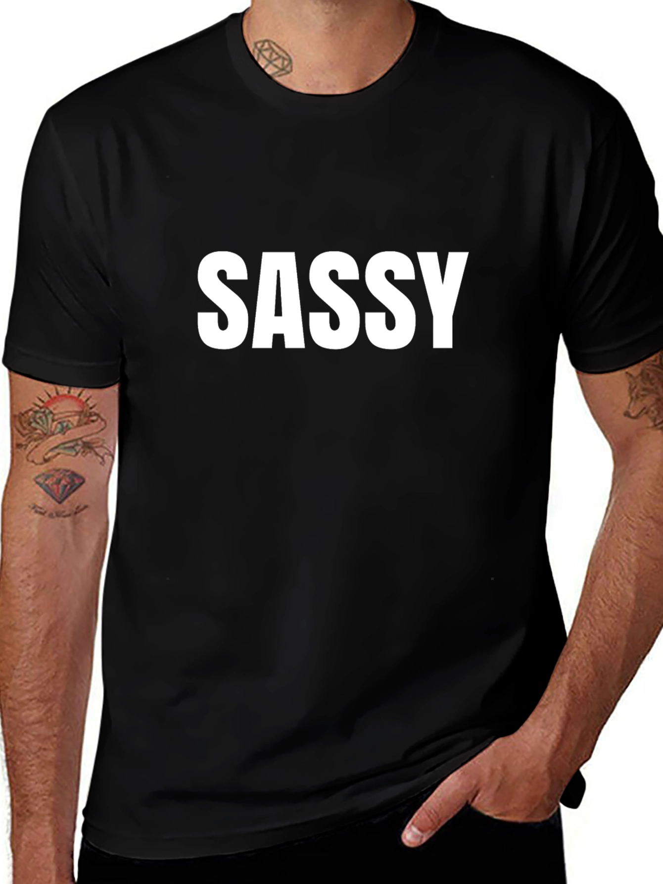 Sassy Graphic Tee - Mens Black T-Shirt