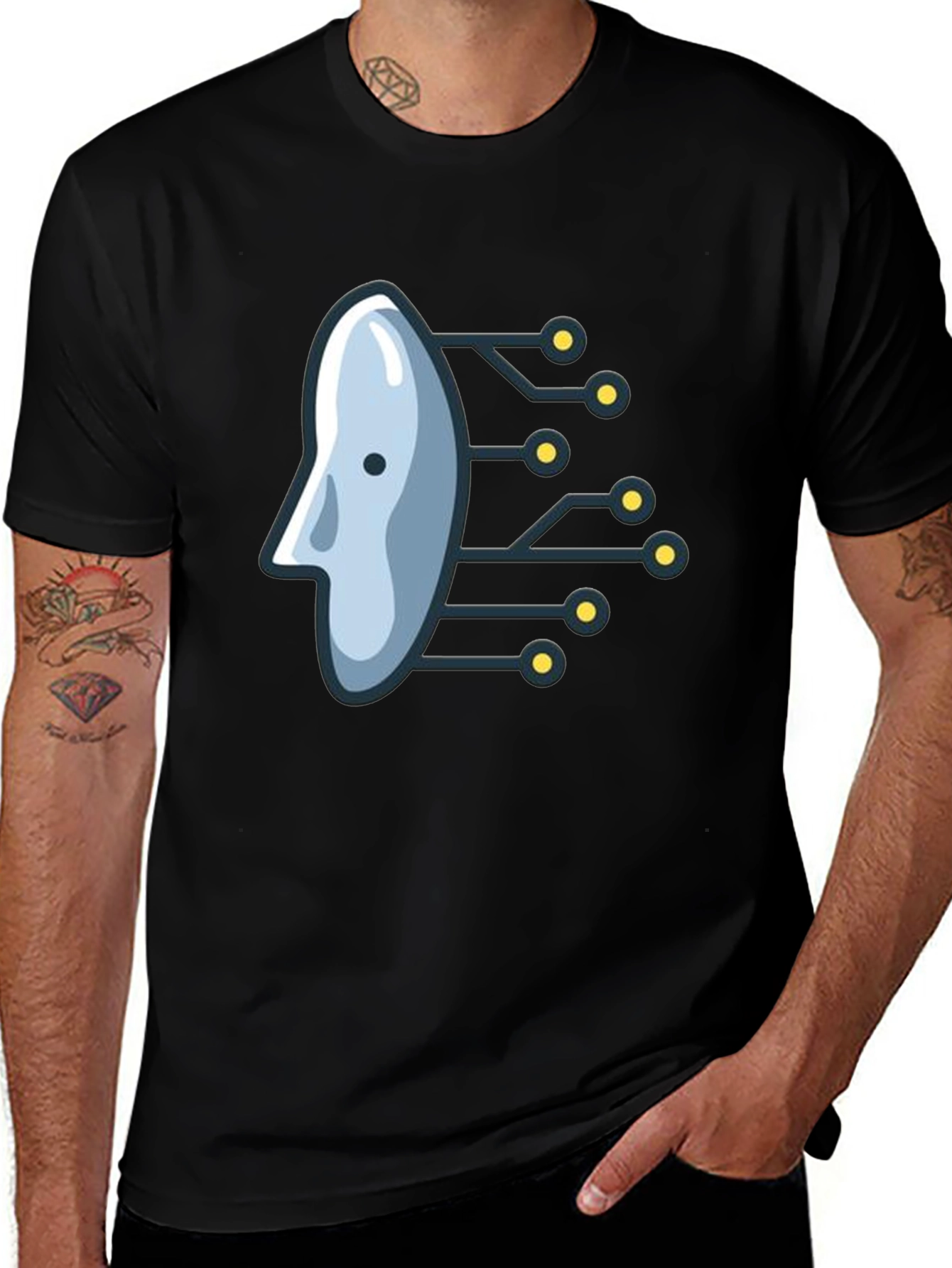 Tech Head Graphic Tee - Modern Style