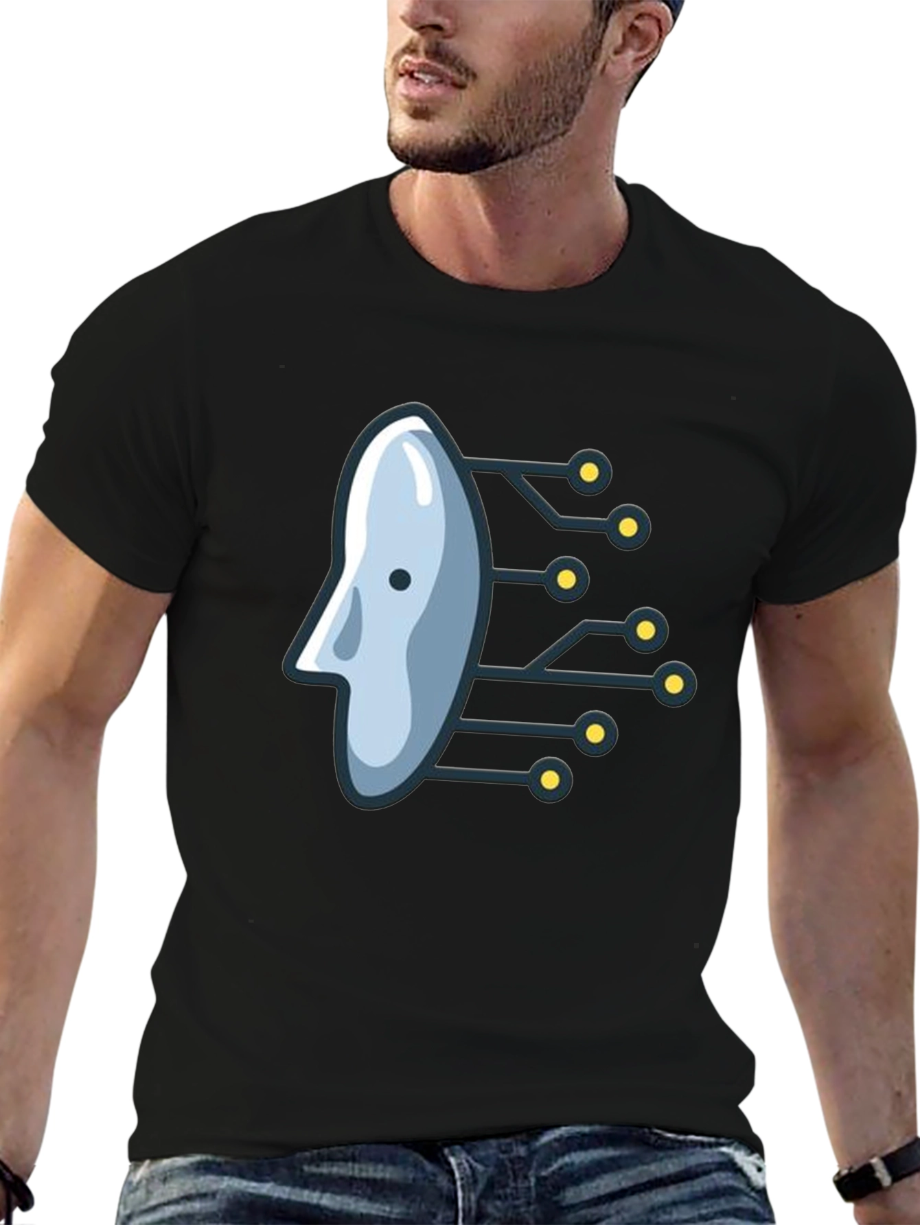 Tech Head Graphic Tee - Modern Style
