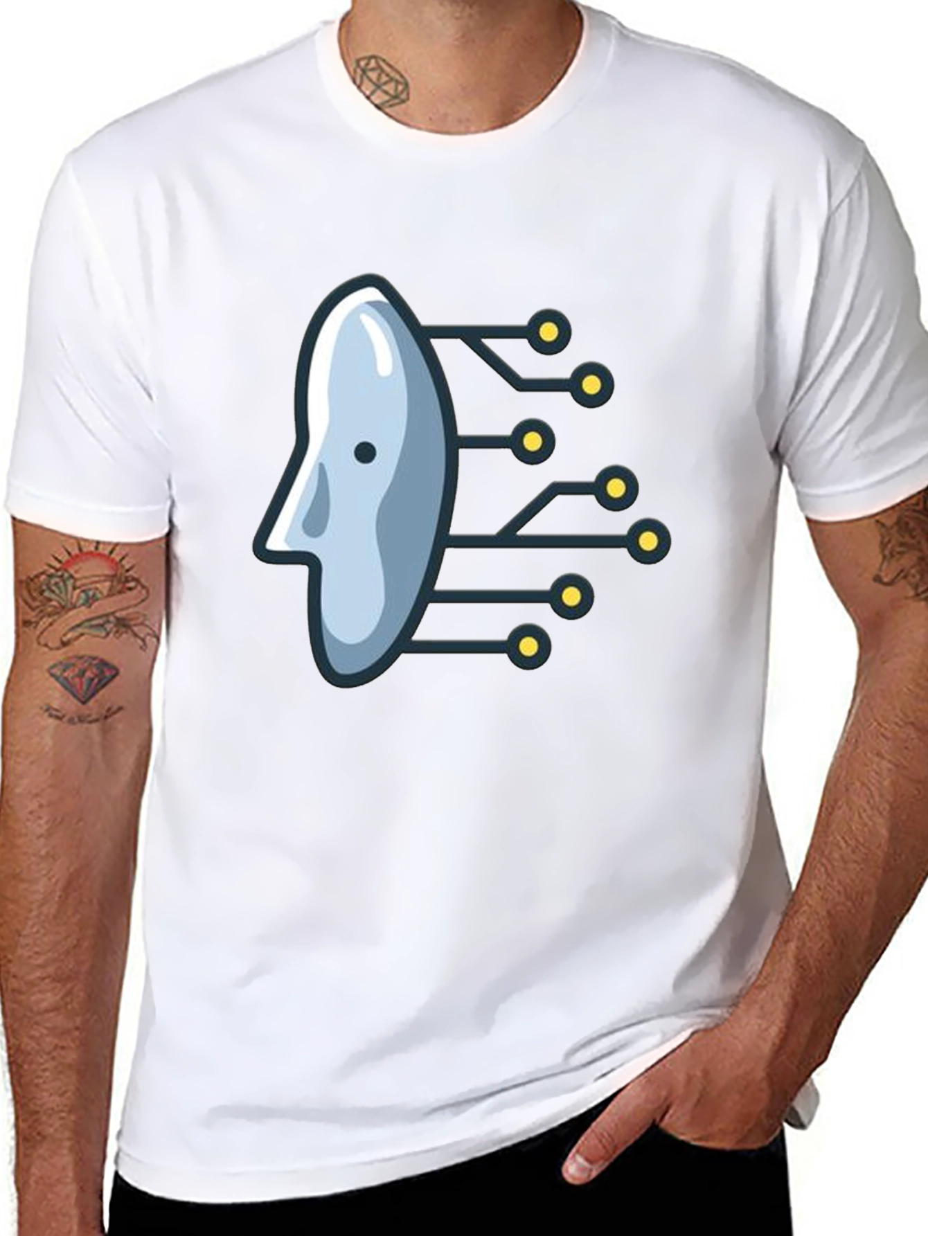 Tech Head Graphic Tee - Modern Style