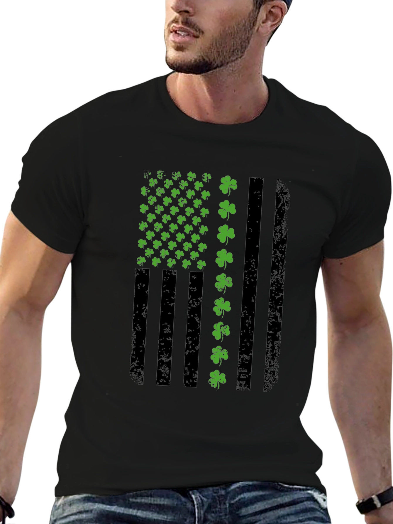 St. Patricks Day American Flag Shamrock T-Shirt