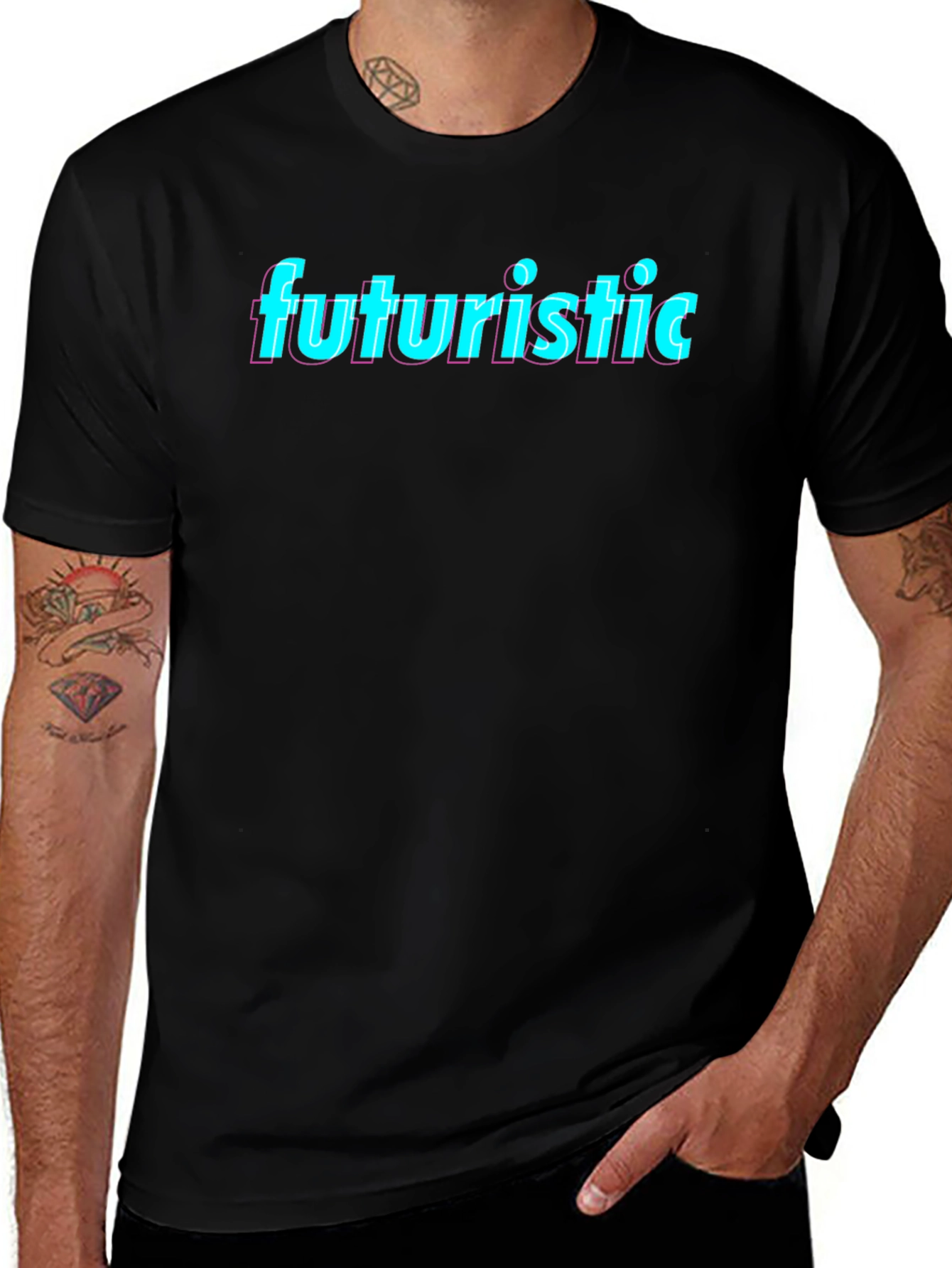 Futuristic Graphic Tee - Retro 80s Style