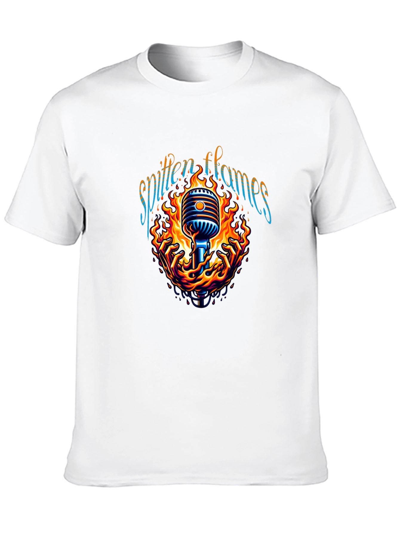 Spitten Flames Microphone Graphic Tee - Black