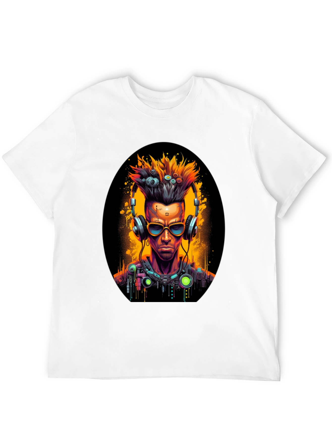 Cyberpunk Gamer T-Shirt: Futuristic Headphone Design