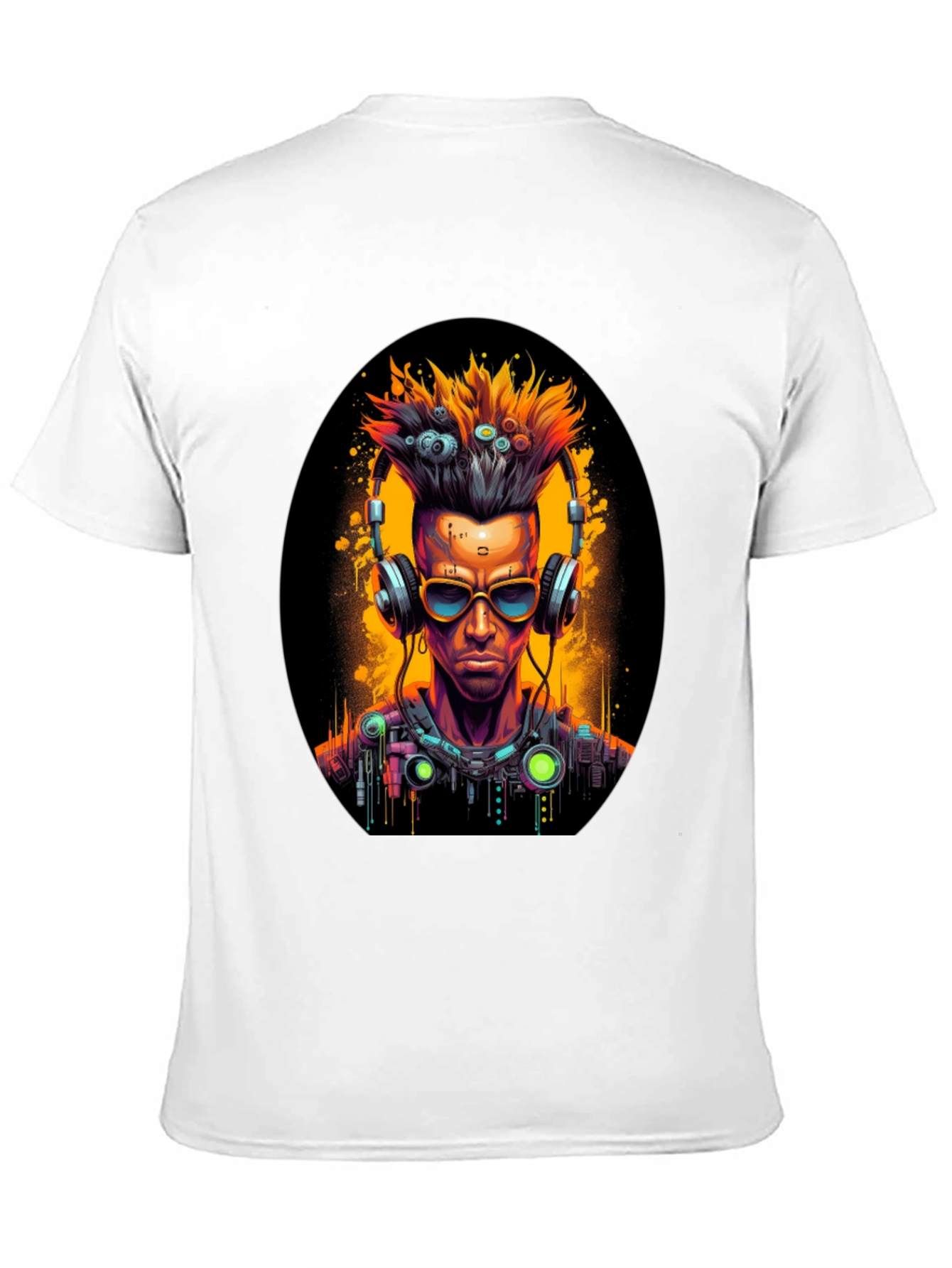 Cyberpunk Gamer T-Shirt: Futuristic Headphone Design