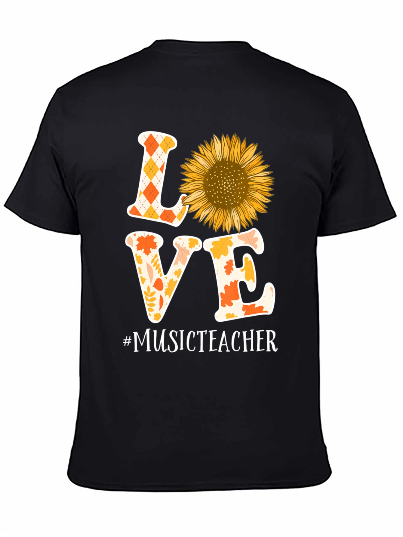 Love Music Teacher Sunflower Graphic Tee