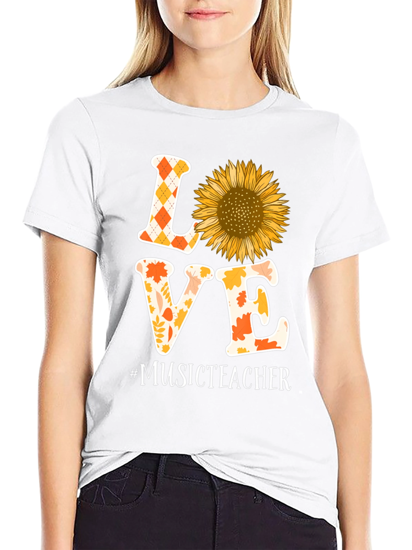 Love Music Teacher Sunflower Graphic Tee