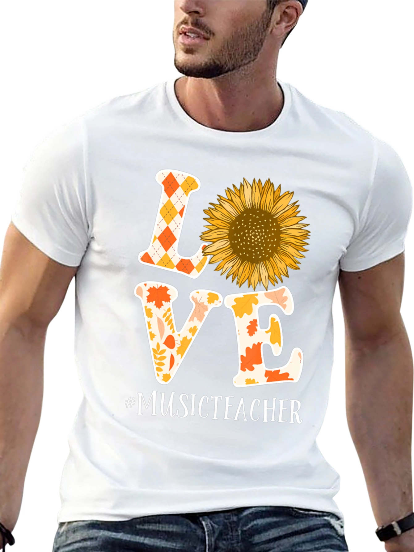 Love Music Teacher Sunflower Graphic Tee