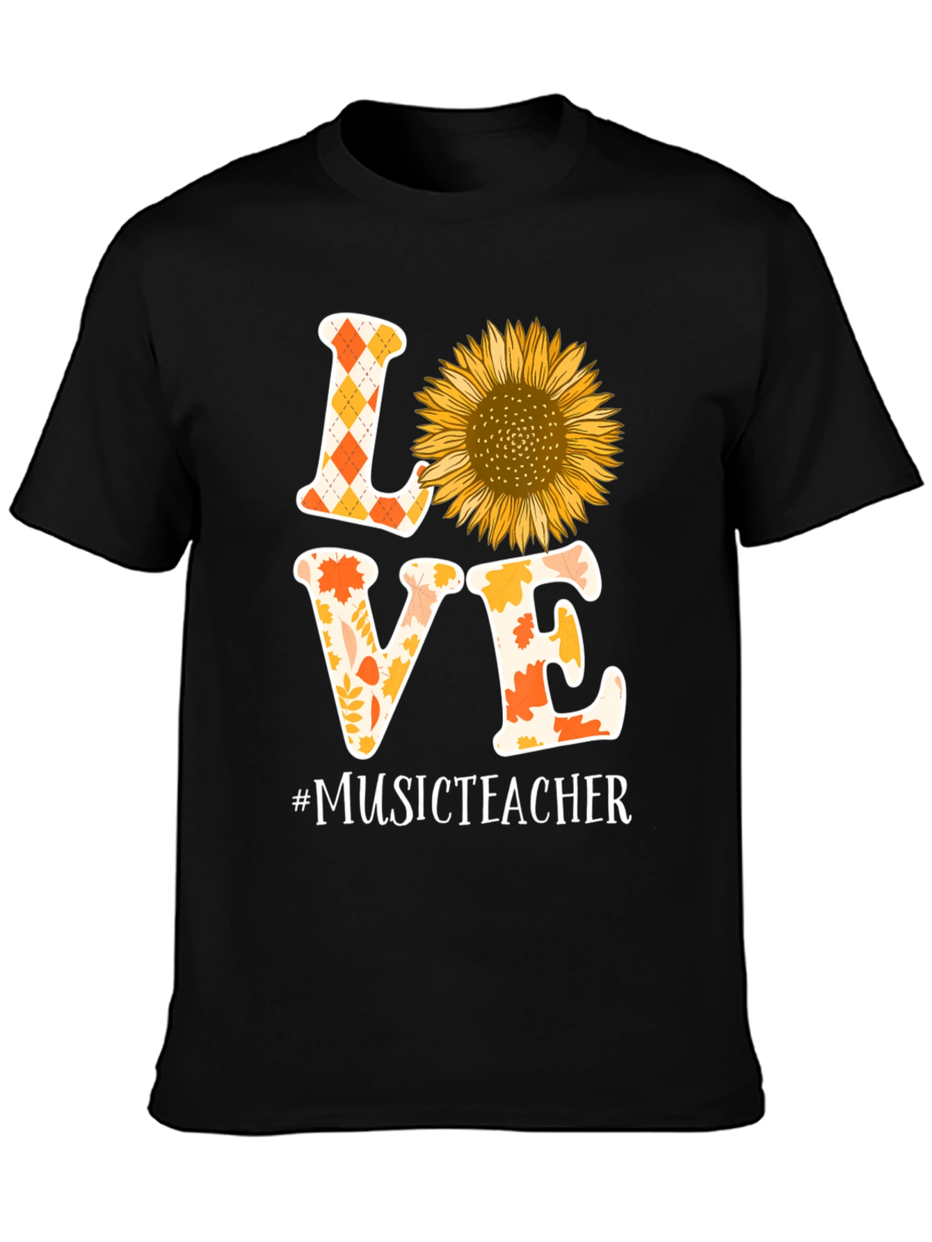 Love Music Teacher Sunflower Graphic Tee
