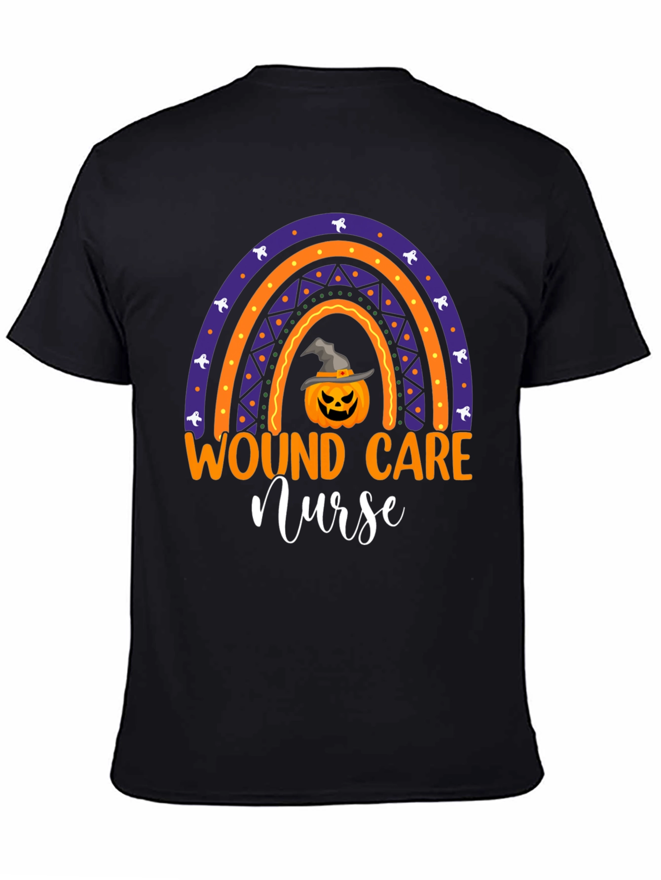 Wound Care Nurse Halloween Rainbow Pumpkin T-Shirt
