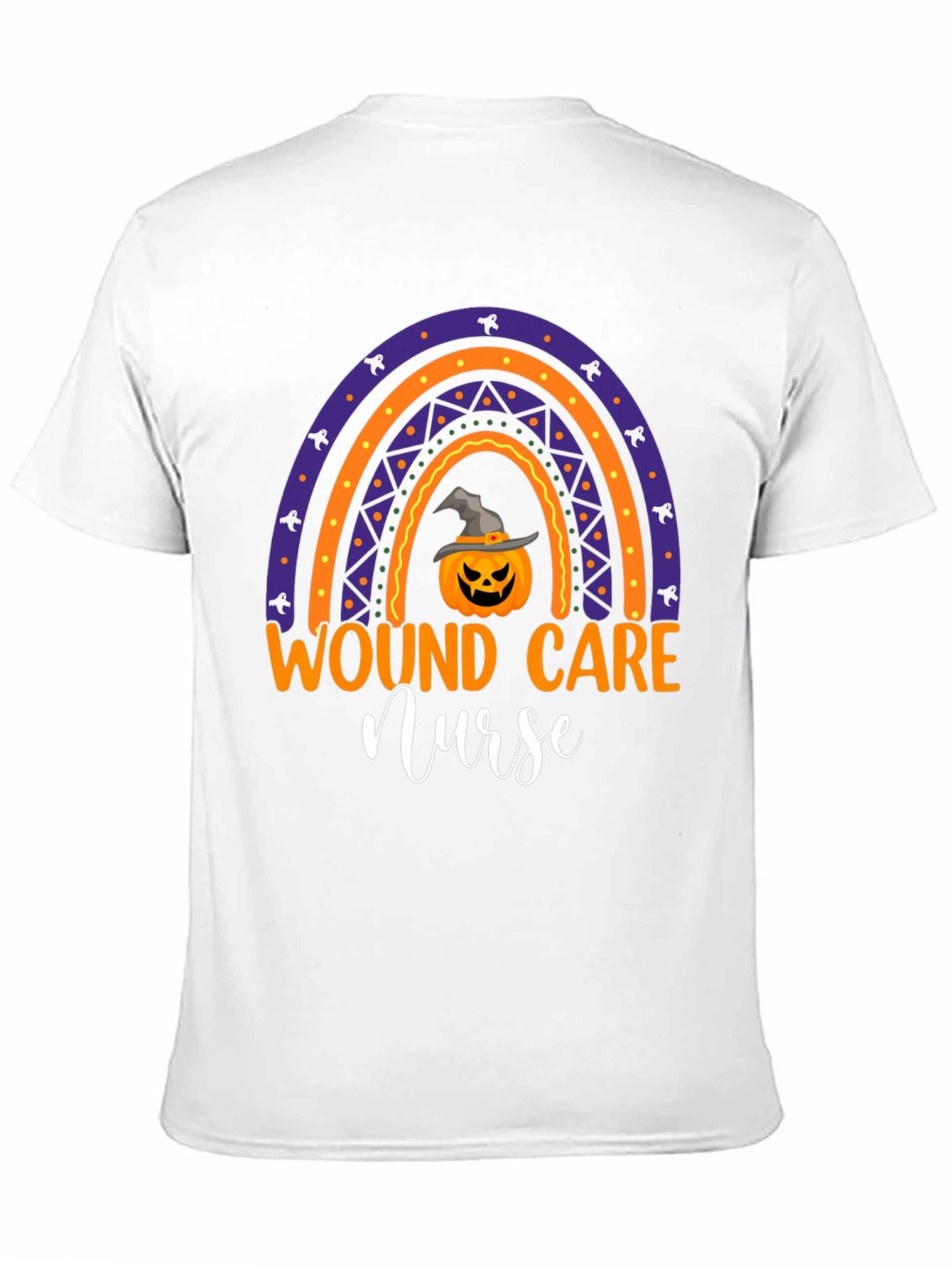 Wound Care Nurse Halloween Rainbow Pumpkin T-Shirt
