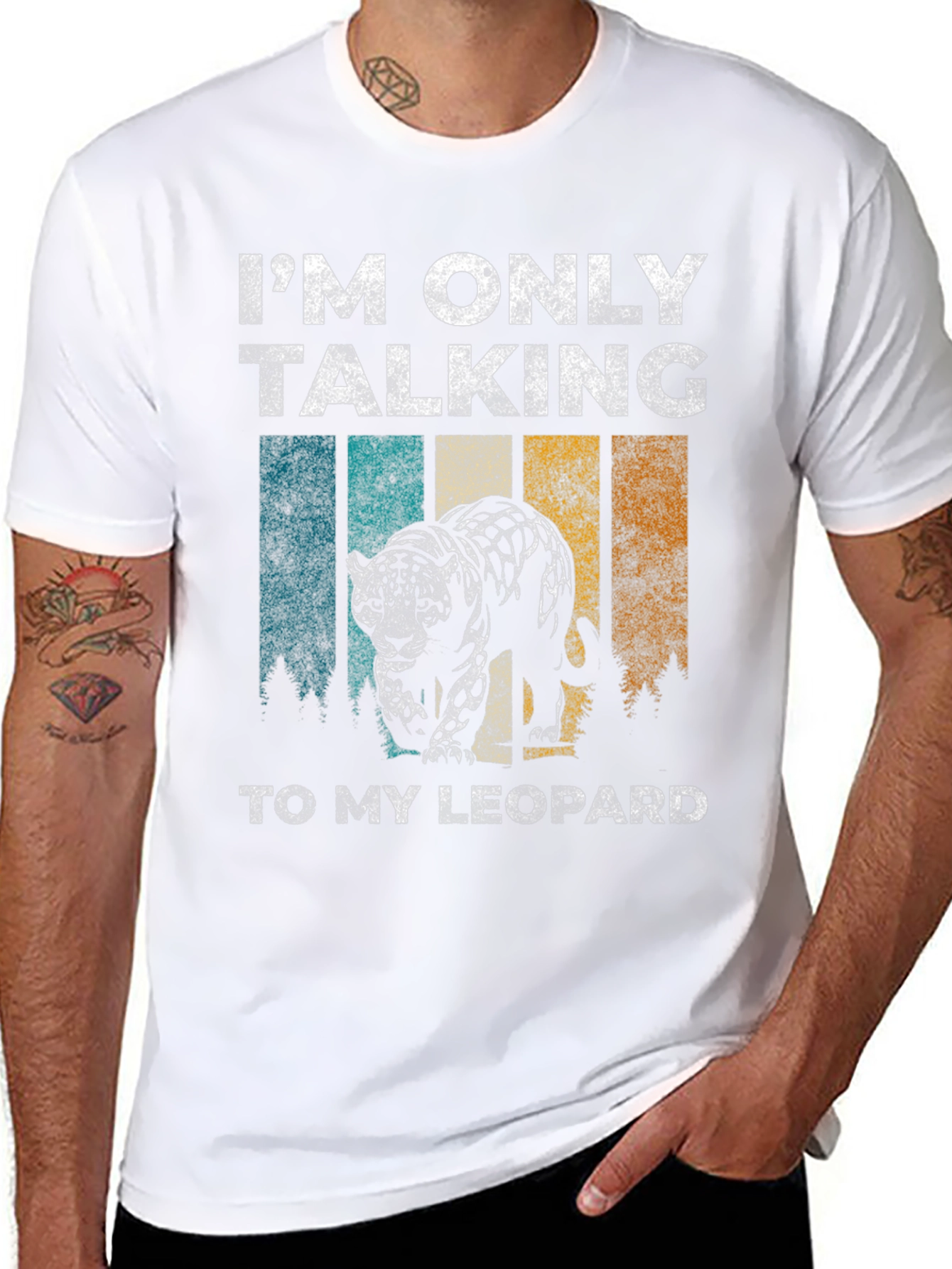 Leopard Graphic T-Shirt - Only Talking to My Leopard