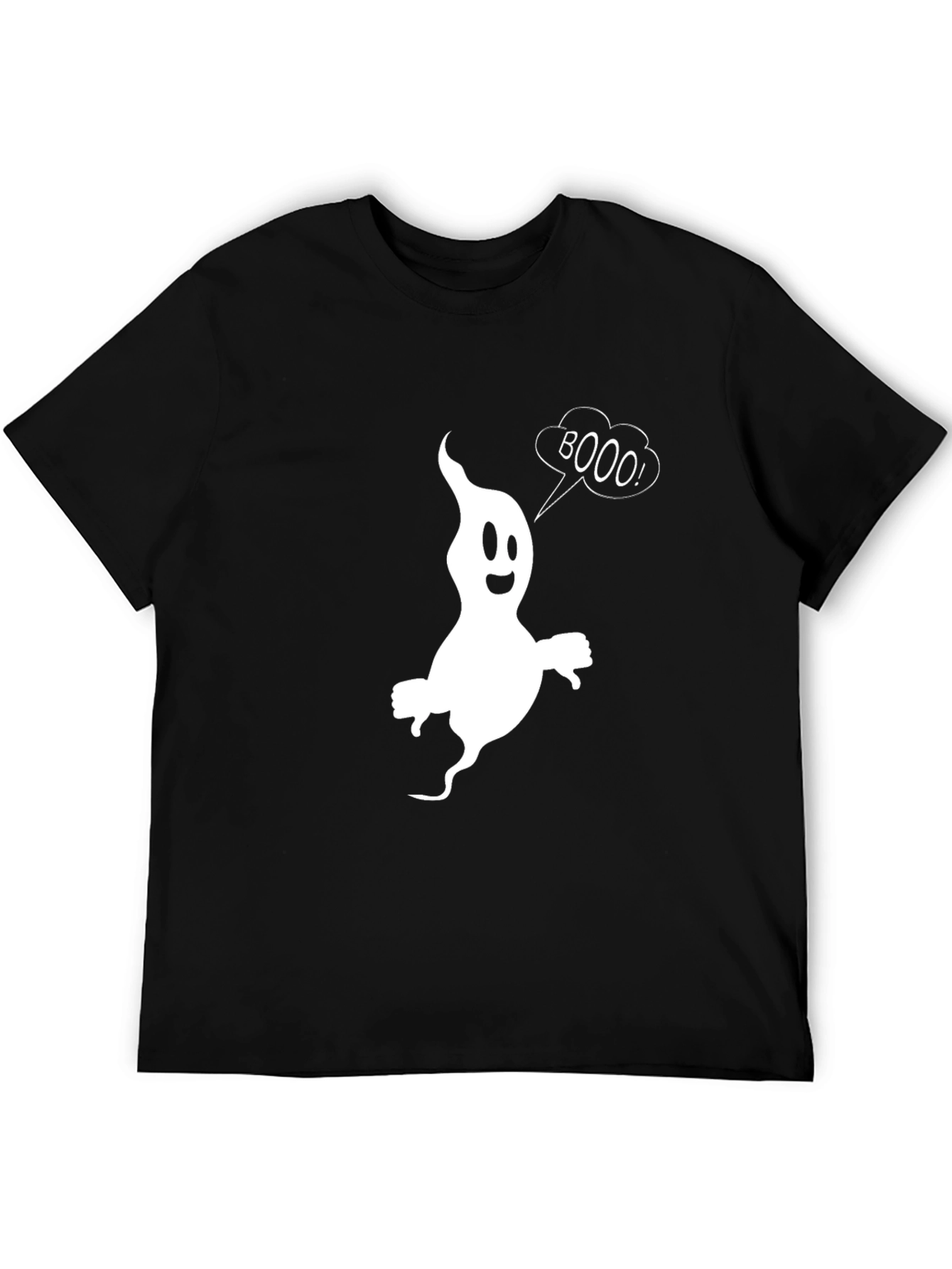 Boo Ghost Graphic T-Shirt - Black Cotton Tee