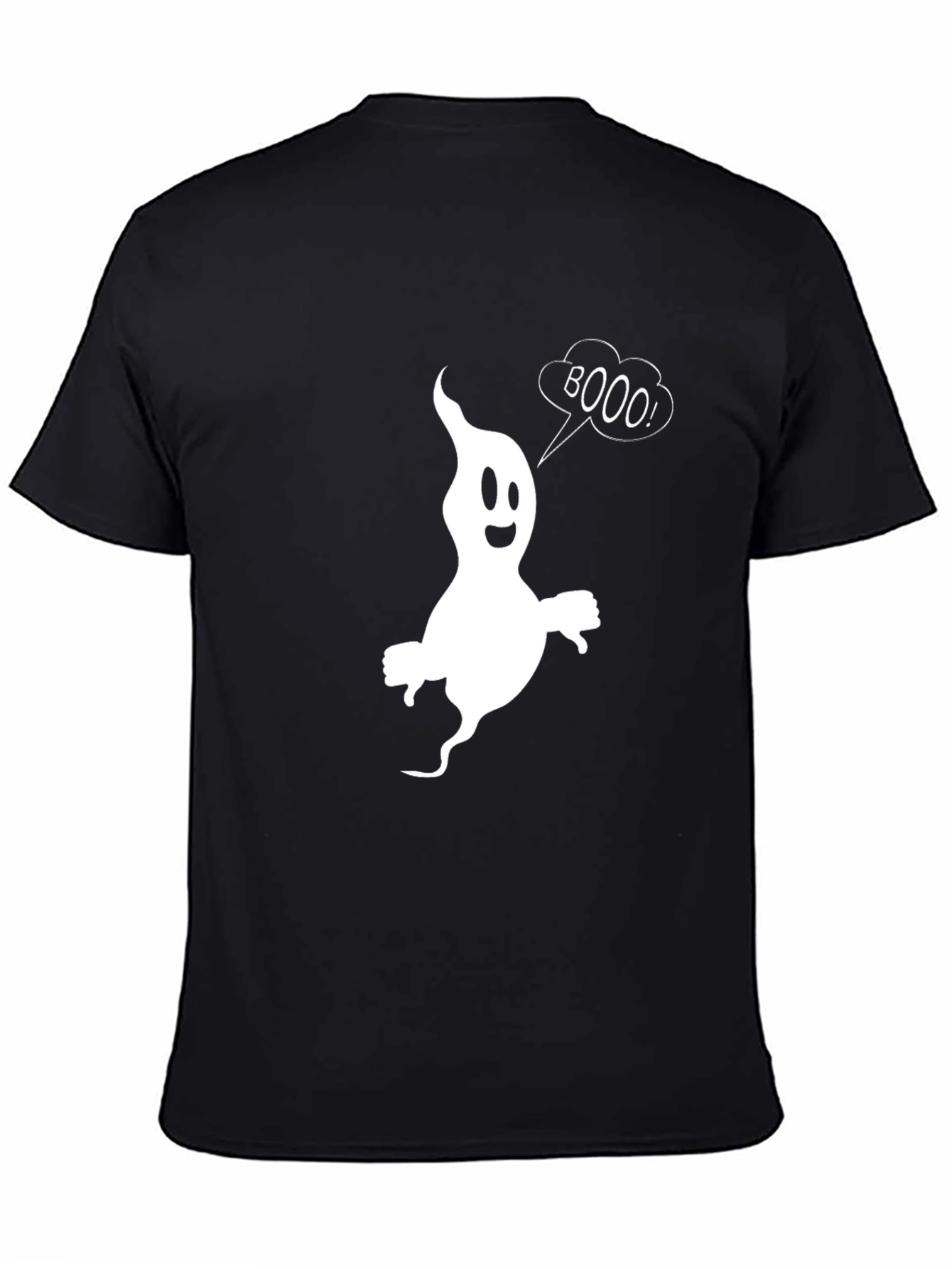 Boo Ghost Graphic T-Shirt - Black Cotton Tee