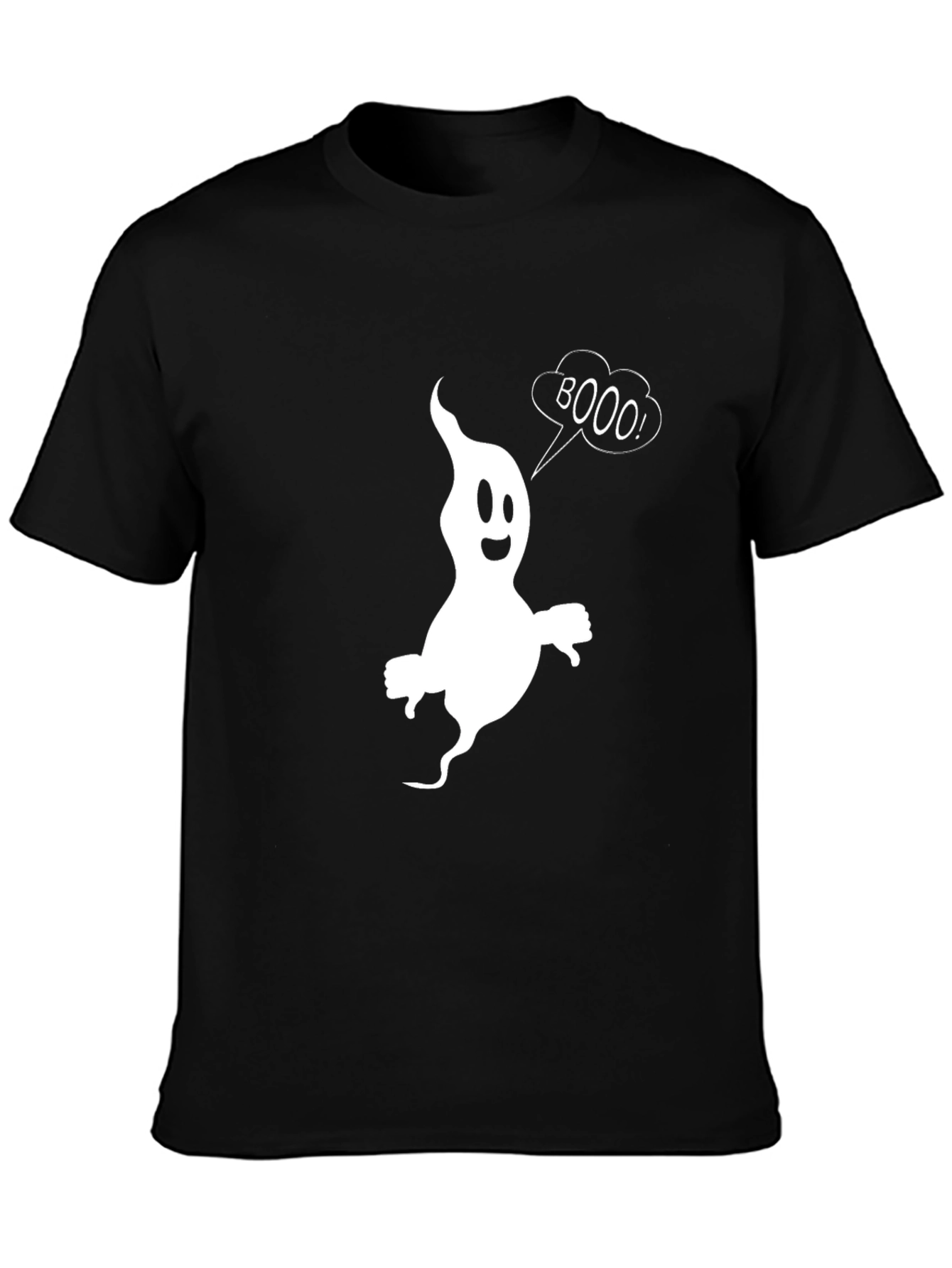 Boo Ghost Graphic T-Shirt - Black Cotton Tee